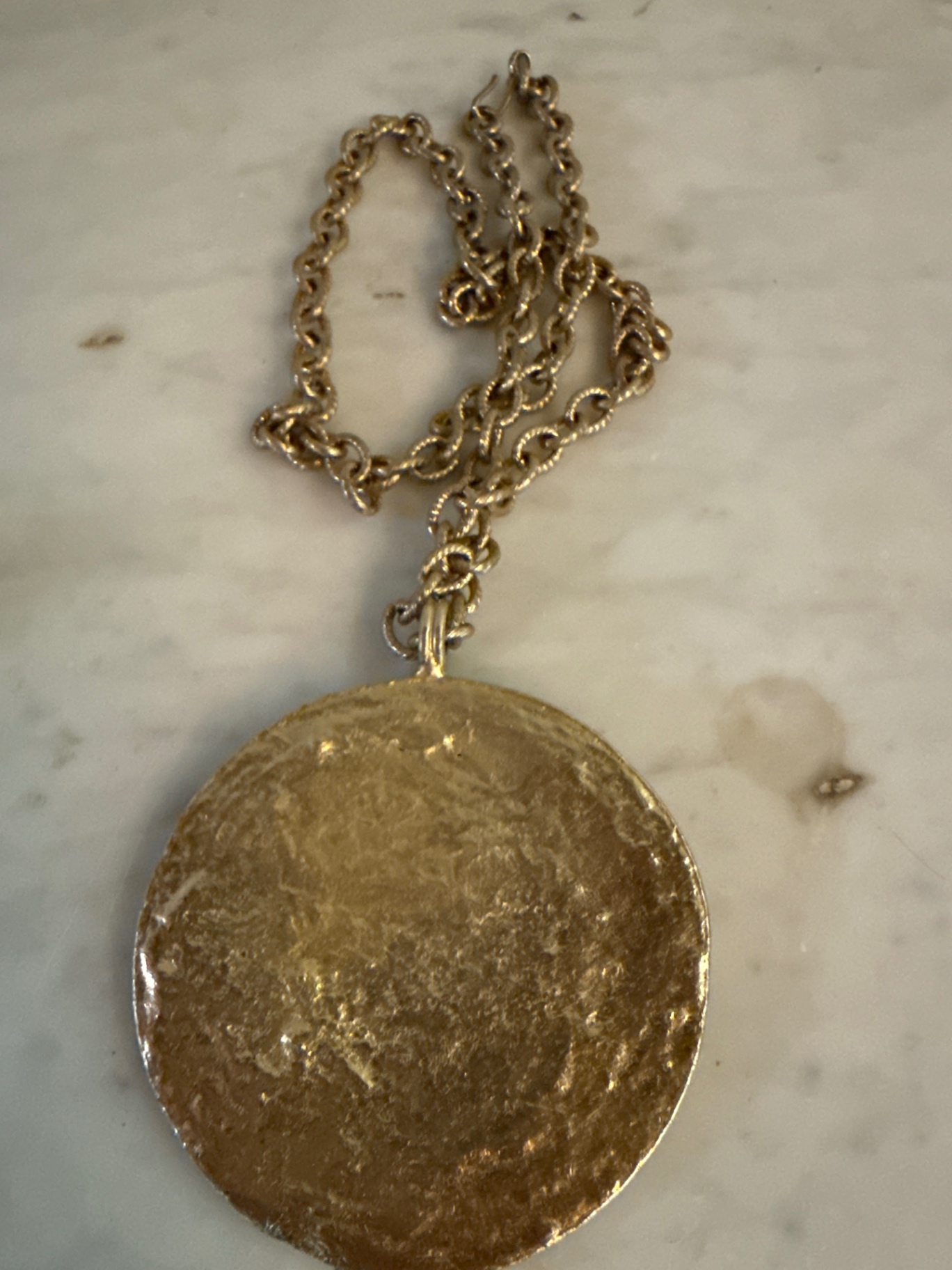 Accessocraft coin  Gold-toned round pendant necklace with crest - image 3 of 3