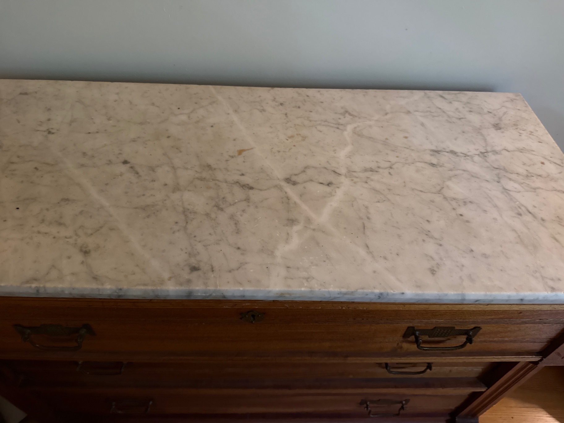 Wooden dresser with marble top - image 3 of 3