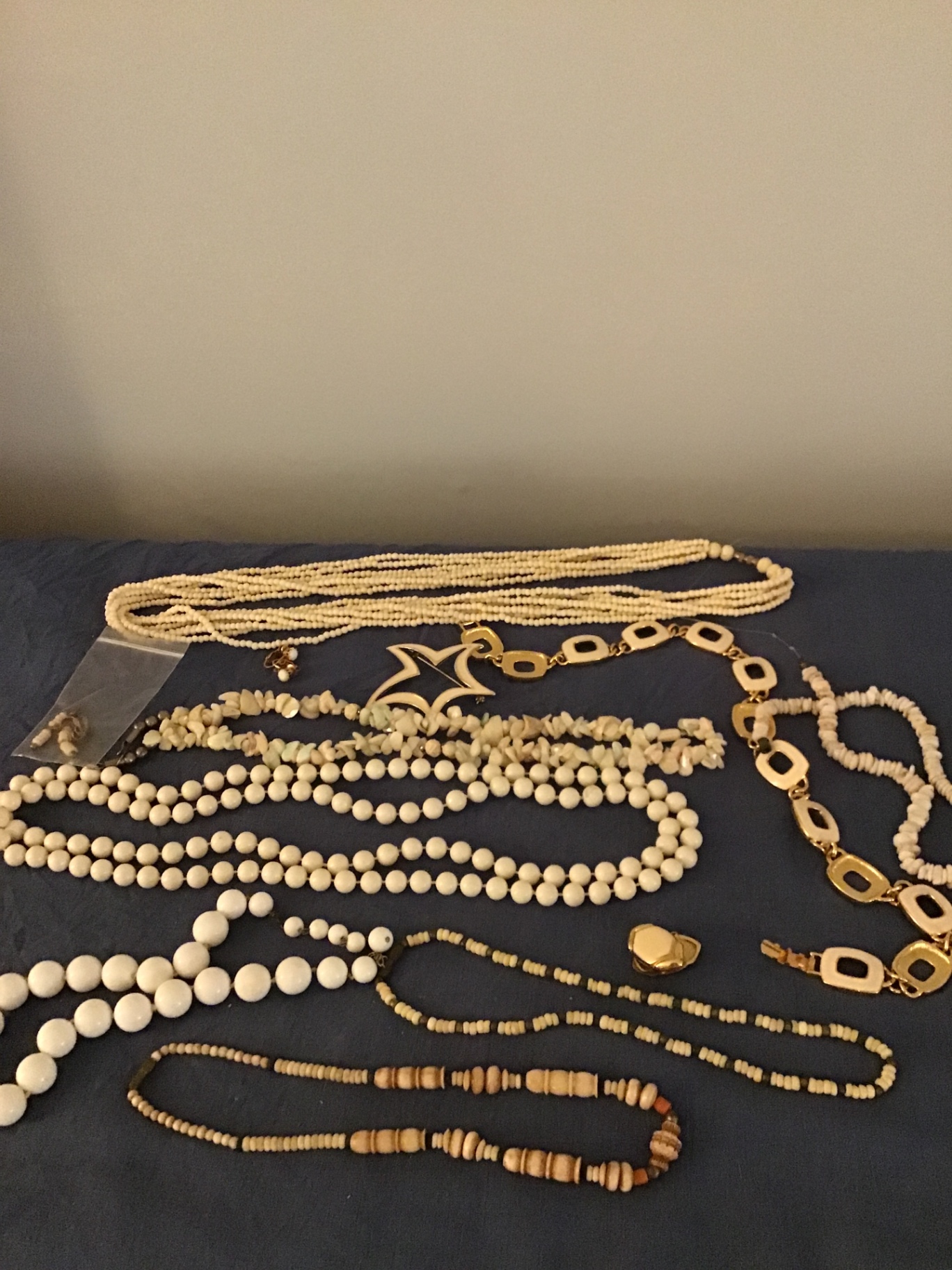 Assorted white bead necklaces, earrings - image 1 of 3
