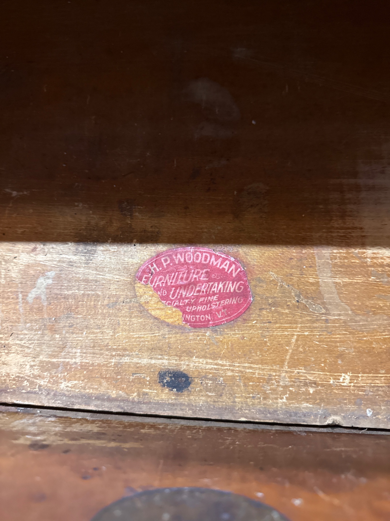 Antique five-drawer wooden chest with glass top - image 4 of 4