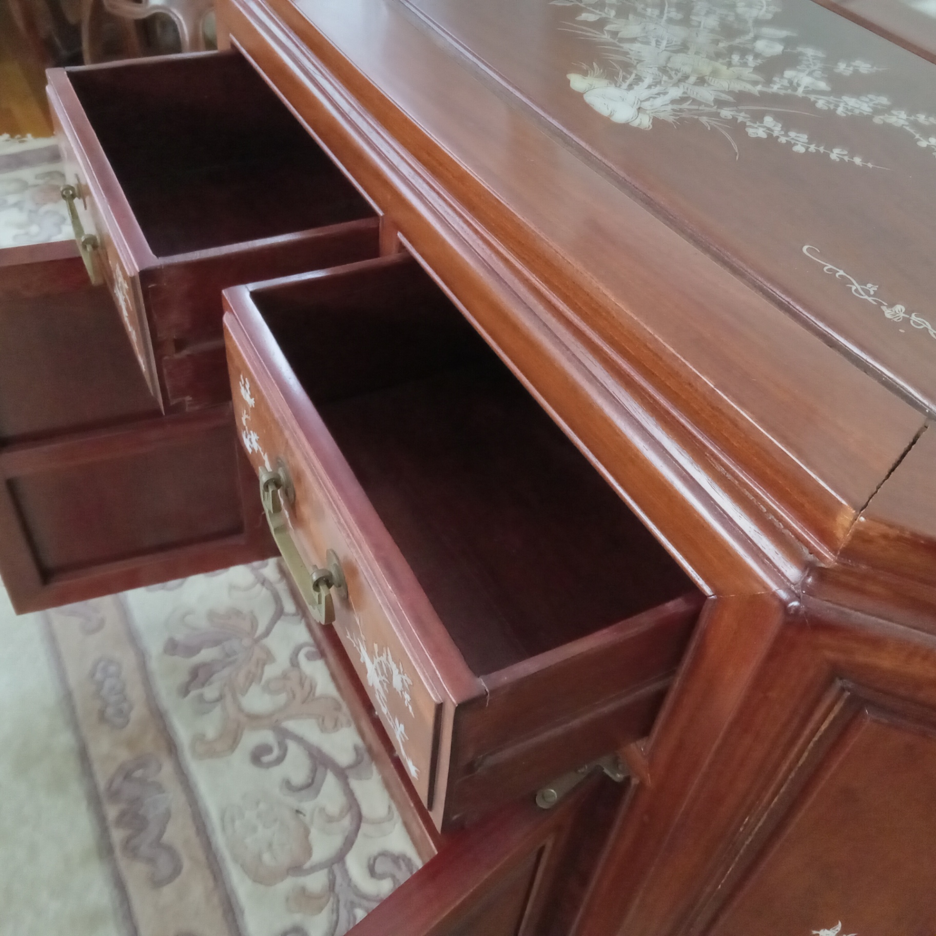 Asian Design Cabinet with Inlay Design - image 6 of 15