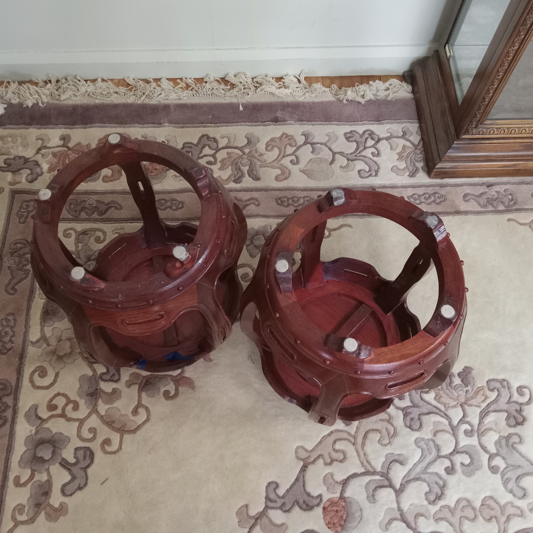 Pair Asian Stools - image 5 of 6