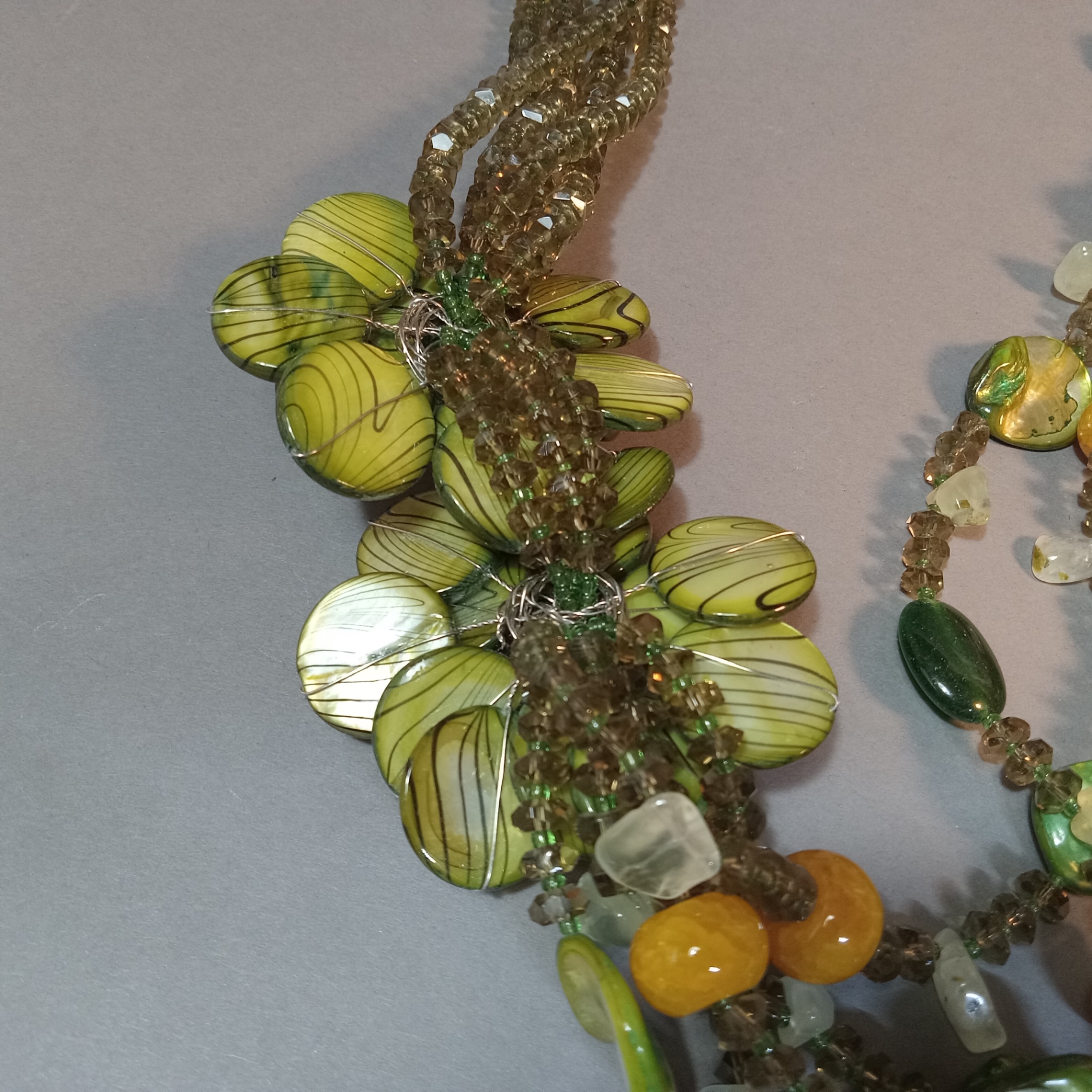 Hand Beaded Floral Jewelry - Greens - image 11 of 17