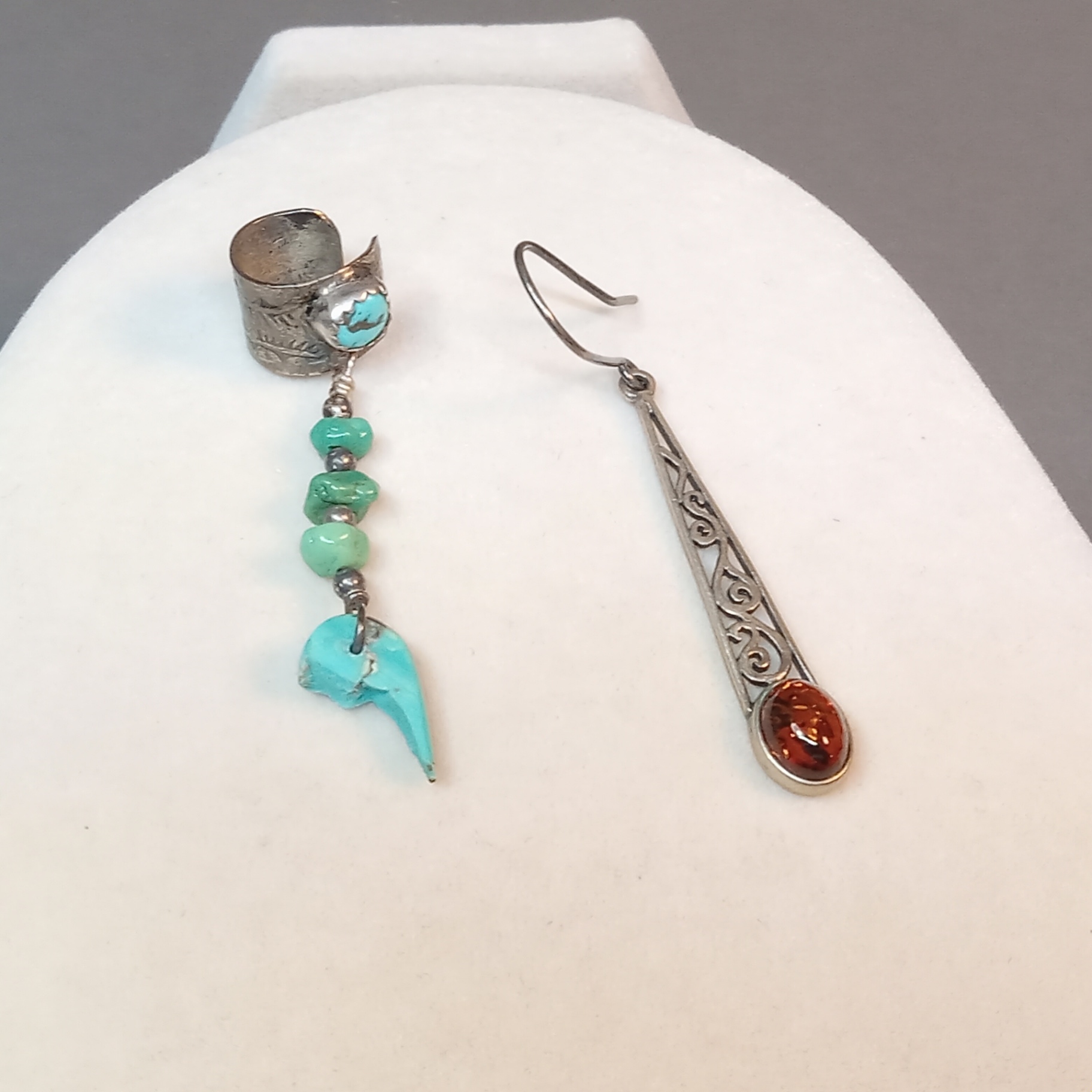 Sterling, Turquoise & Coral Jewelry (STR 12.9dwt) - image 17 of 18