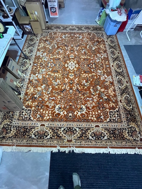 Orange & Black Belgium Wool Rug - image 1 of 3