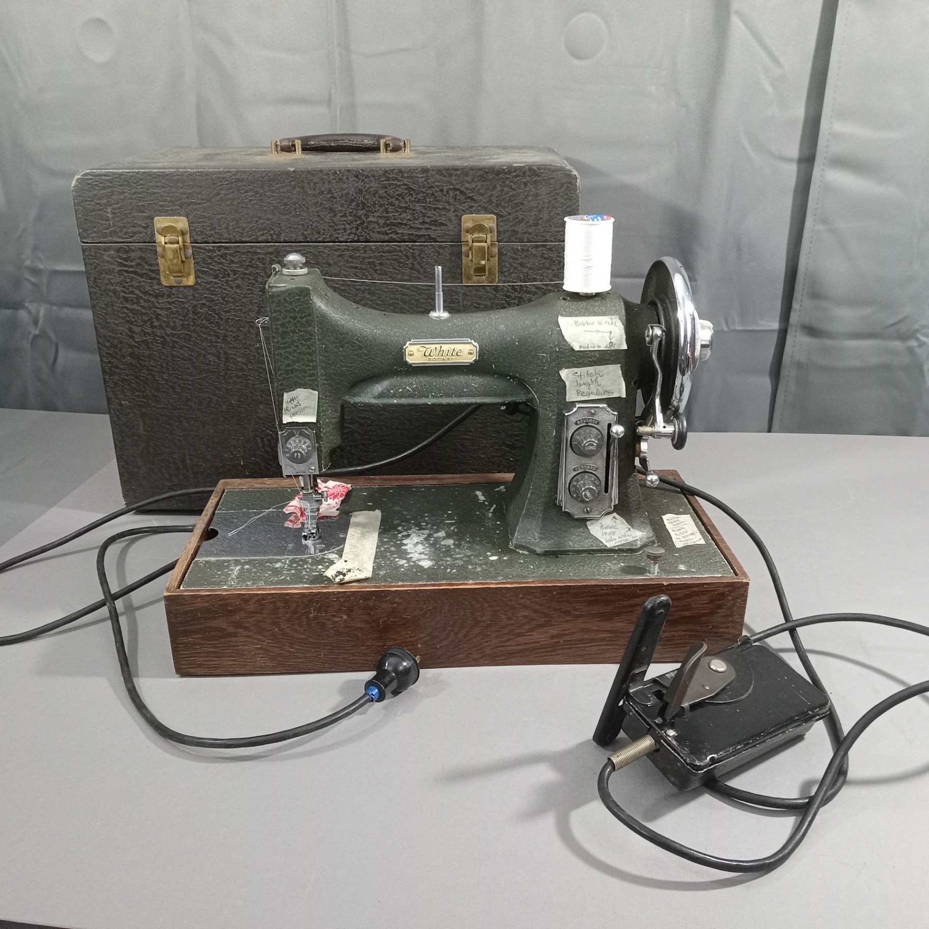 Vintage White Rotary Sewing Machine - image 1 of 16