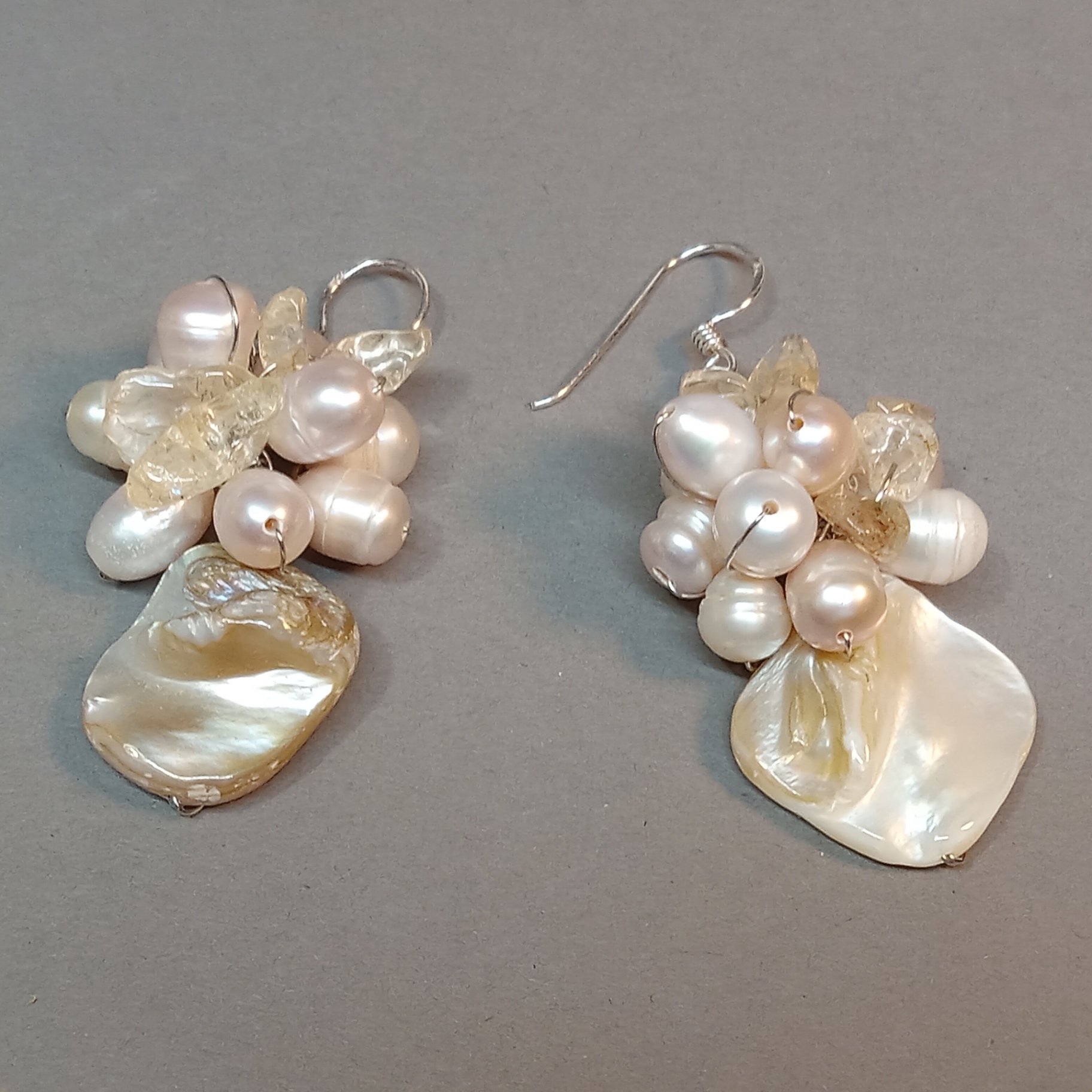 Hand Beaded Floral Jewelry - Pearls & Shells - image 9 of 16
