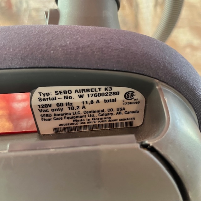 Sebo Airbelt K3 Vacuum - image 5 of 6