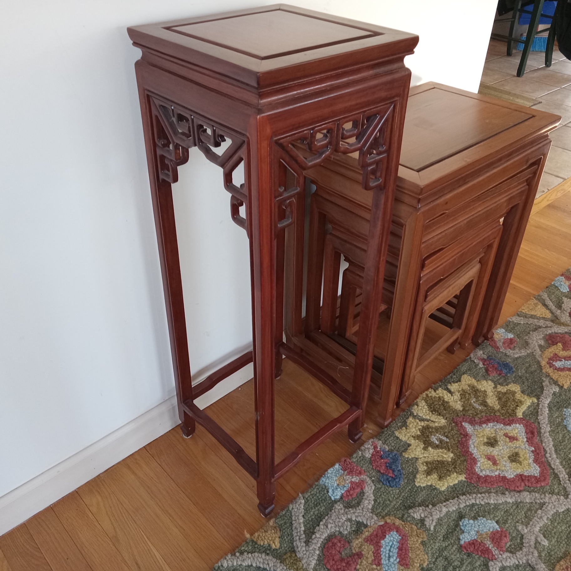 Asian Inspired Plant Stand and Nesting Tables - image 5 of 12