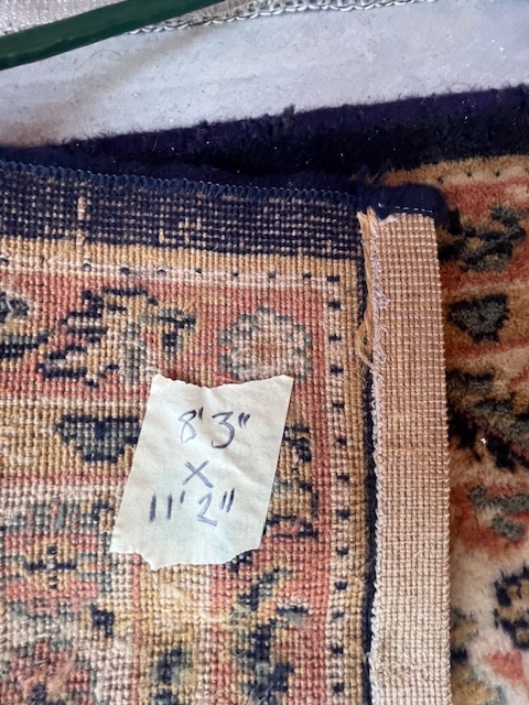 Navy & Floral Belgium Wool Rug - image 3 of 3