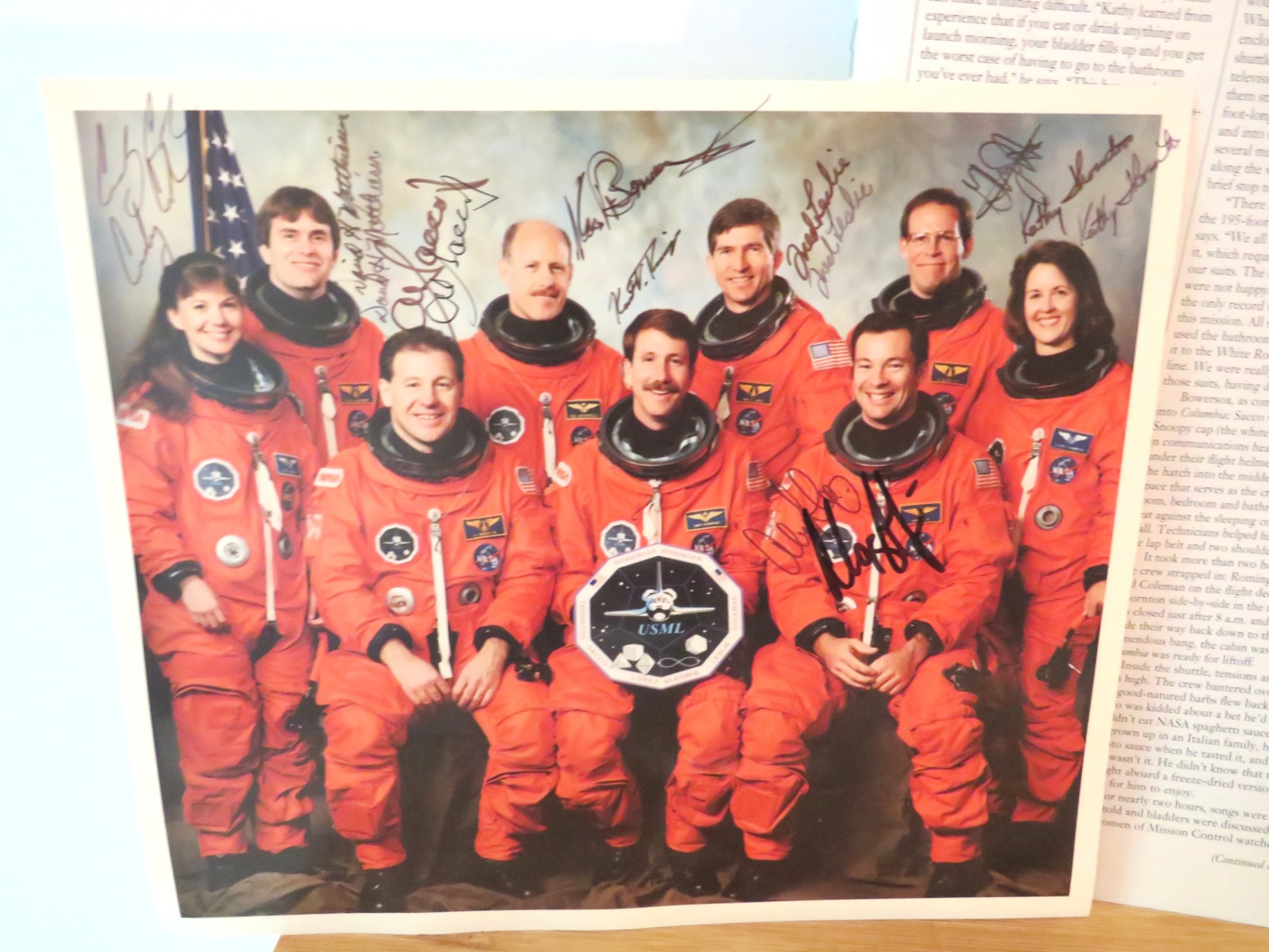 Autographed NASA STS 73 Space Shuttle Columbia 1995 - image 2 of 9