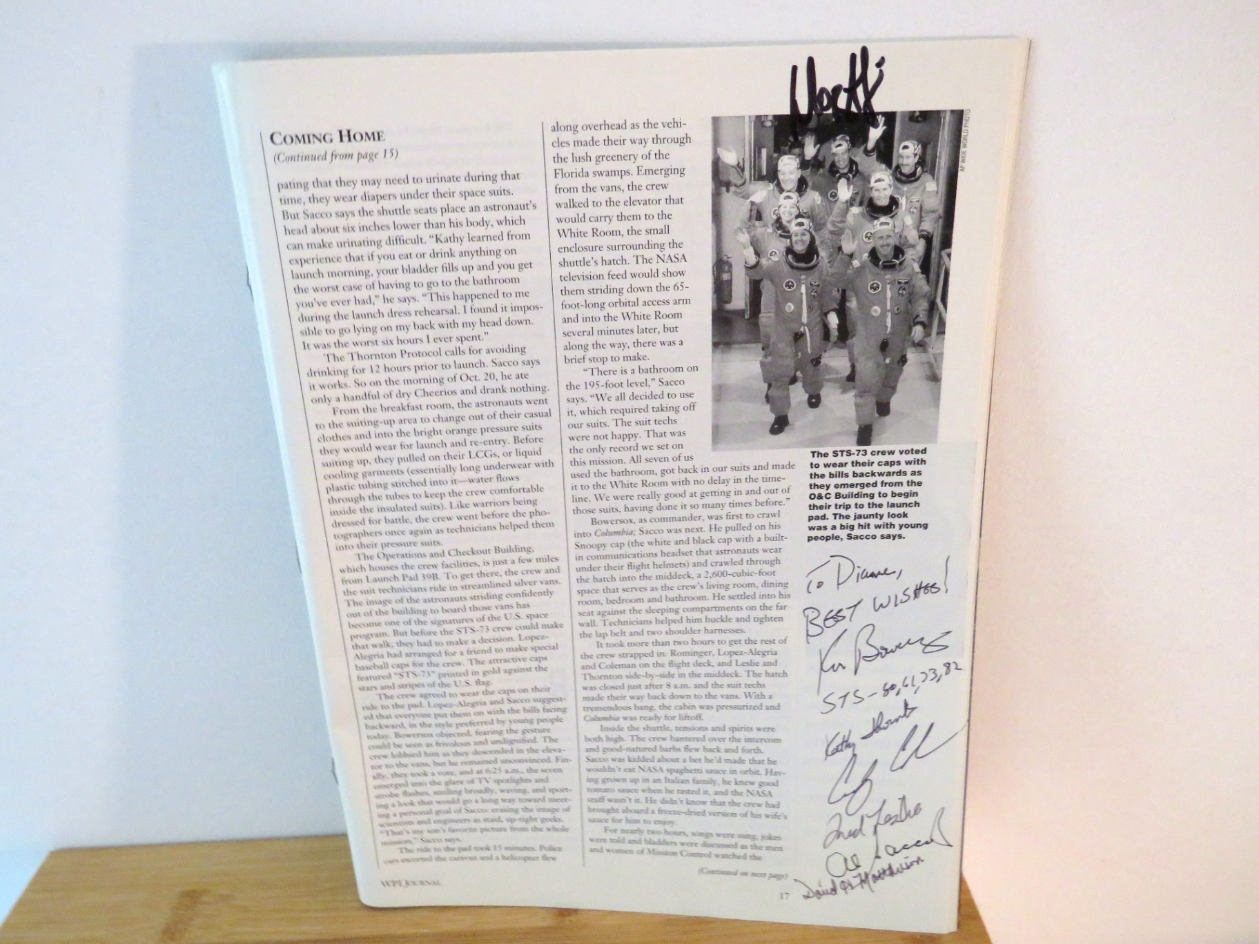 Autographed NASA STS 73 Space Shuttle Columbia 1995 - image 5 of 9