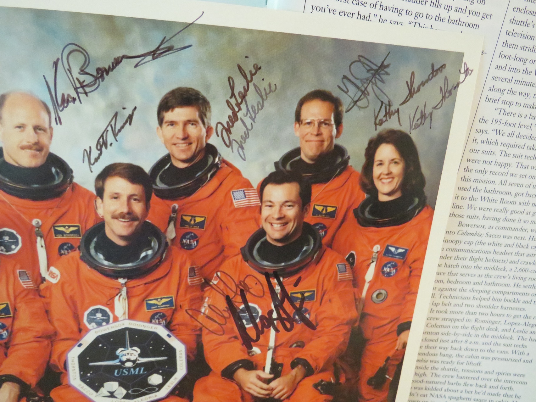 Autographed NASA STS 73 Space Shuttle Columbia 1995 - image 3 of 9