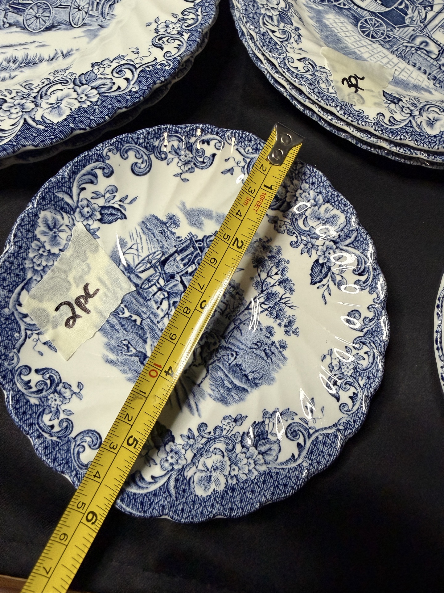 Vintage 18 pc dinner set from the "Coaching Scenes" series by Johnson Brothers - image 7 of 11