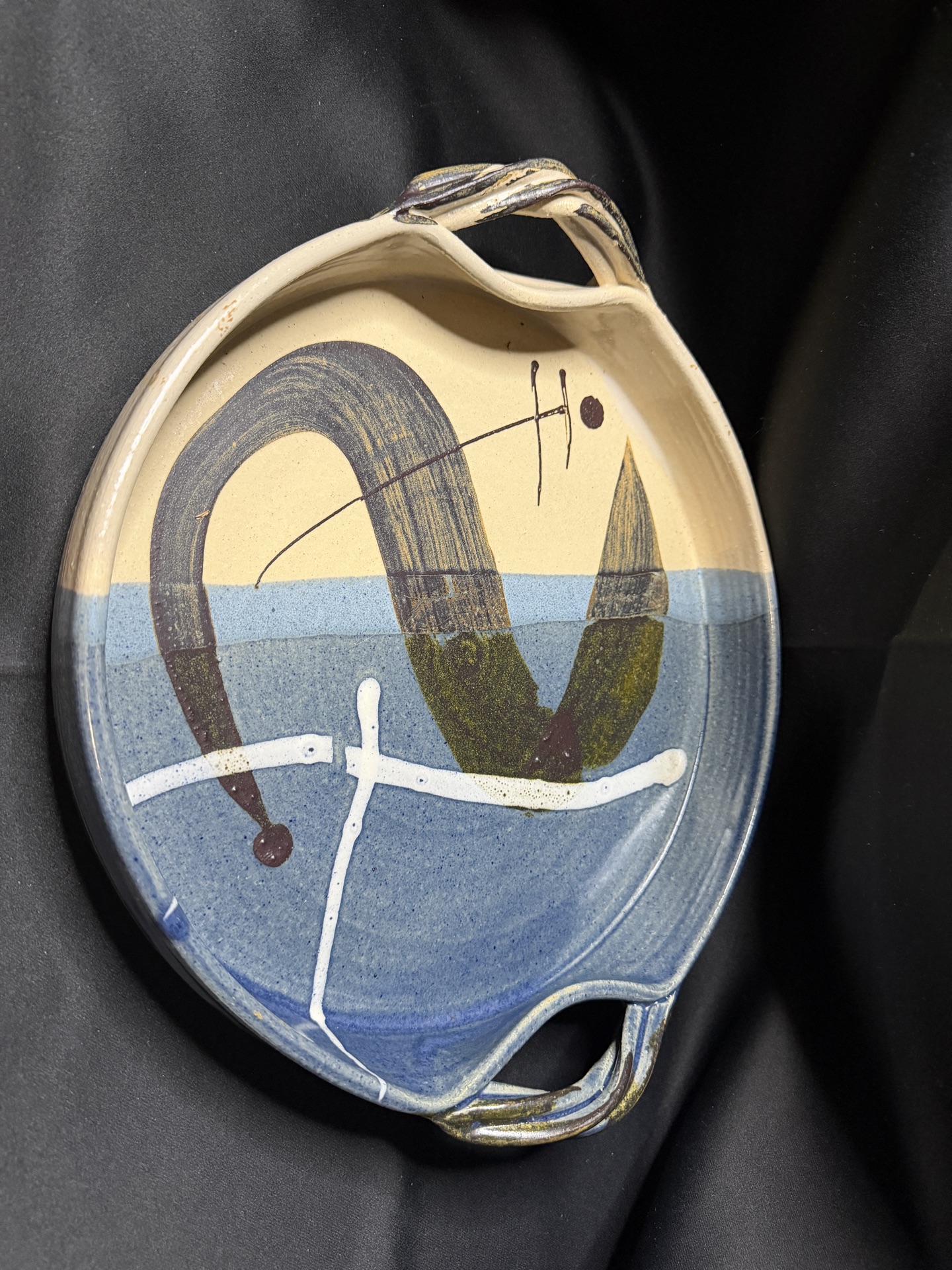handcrafted ceramic serving tray - image 1 of 3