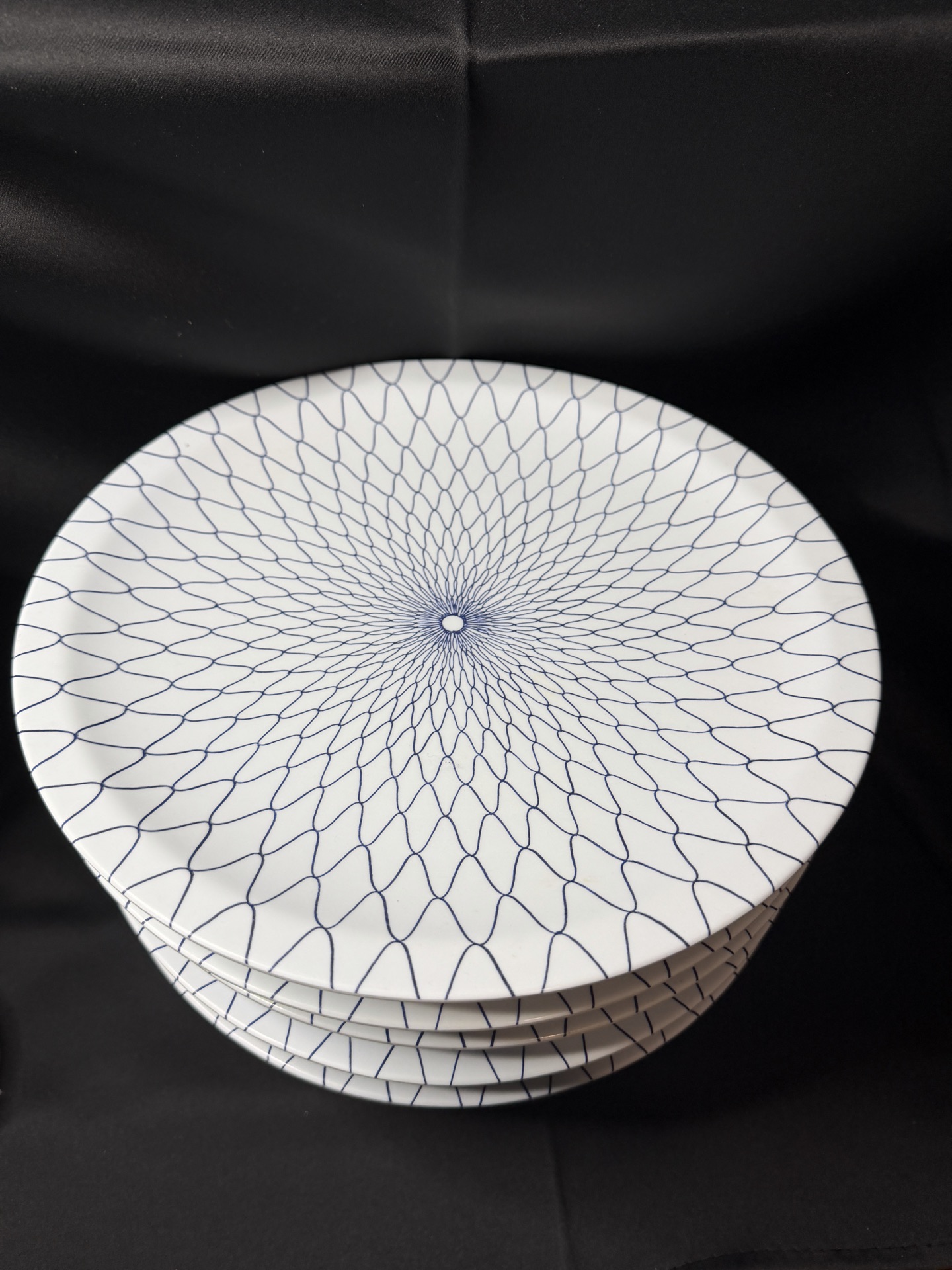 Set of 8 - Extra large vintage serving plates by Three Line Melamine Ware -Japan - image 2 of 7
