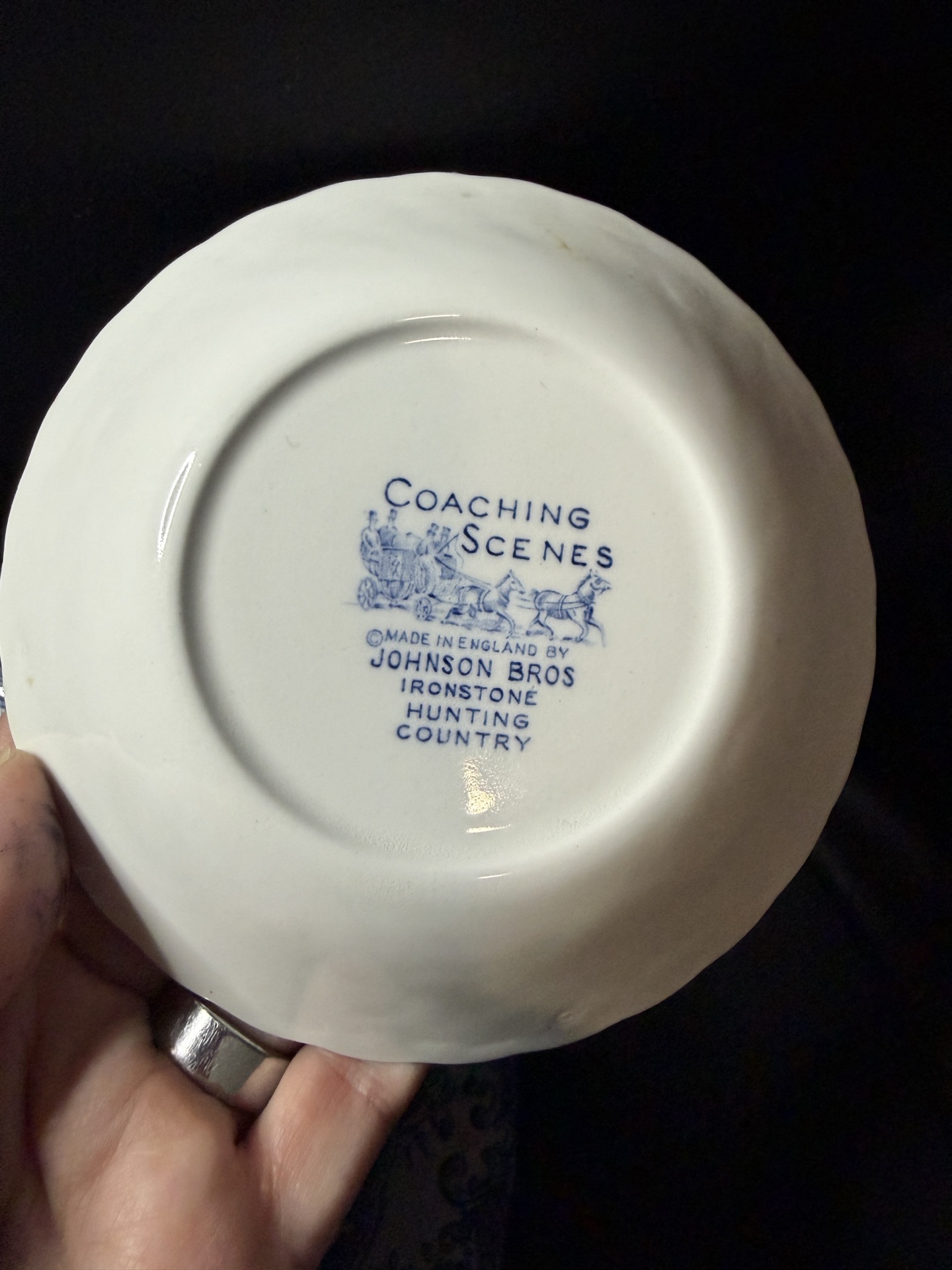 Vintage 18 pc dinner set from the "Coaching Scenes" series by Johnson Brothers - image 4 of 11