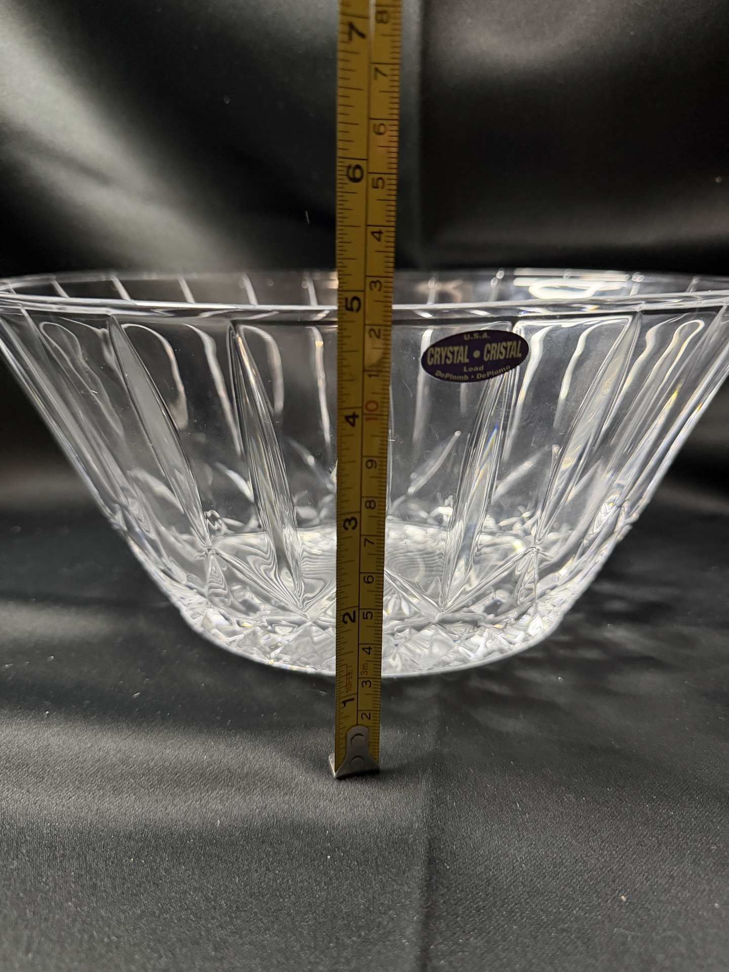 St. George Lead Crystal Clear Glass Large Oval Bowl - image 5 of 6