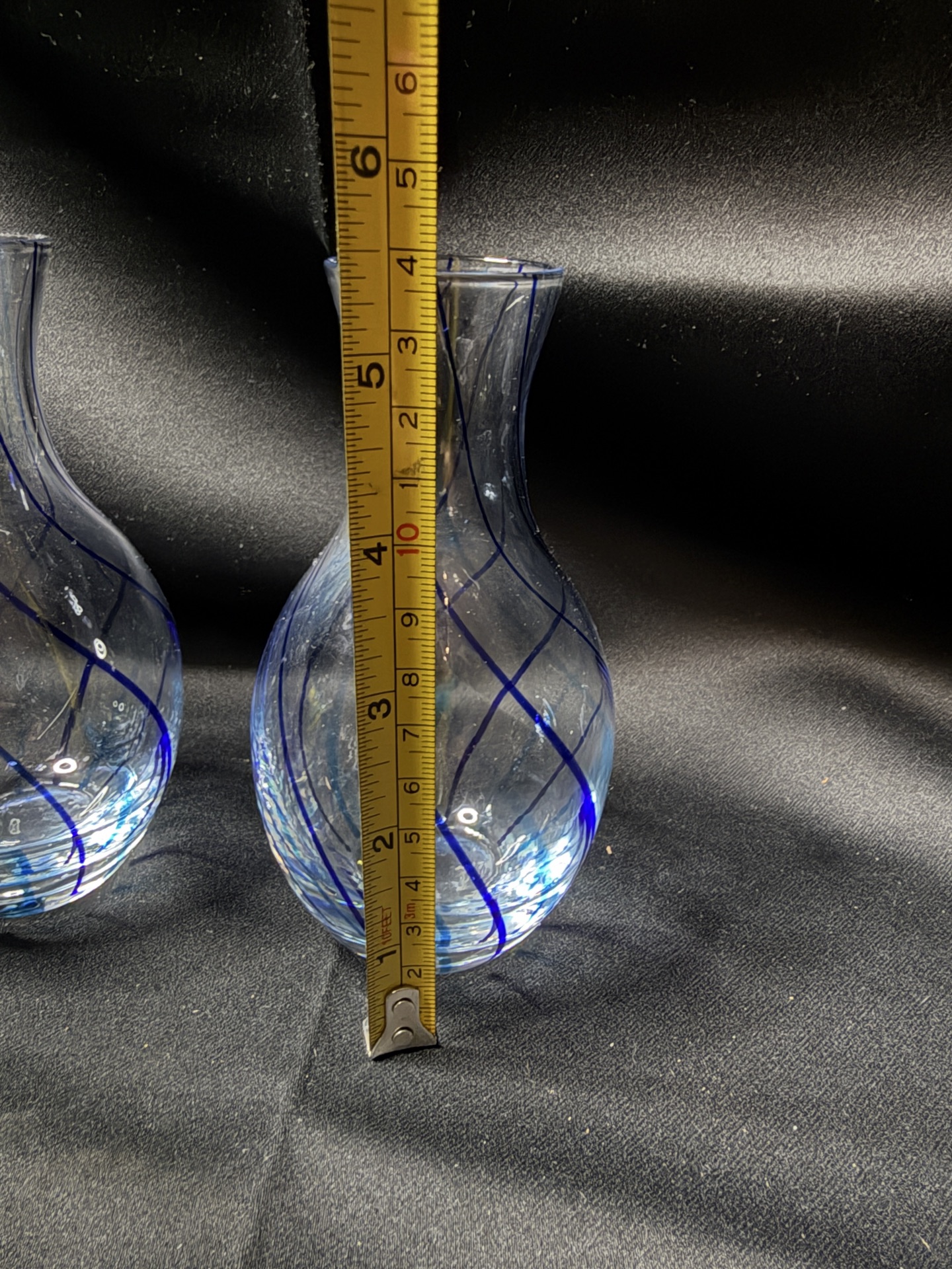2- hand-blown art glass sake bottles or small vases - image 4 of 4