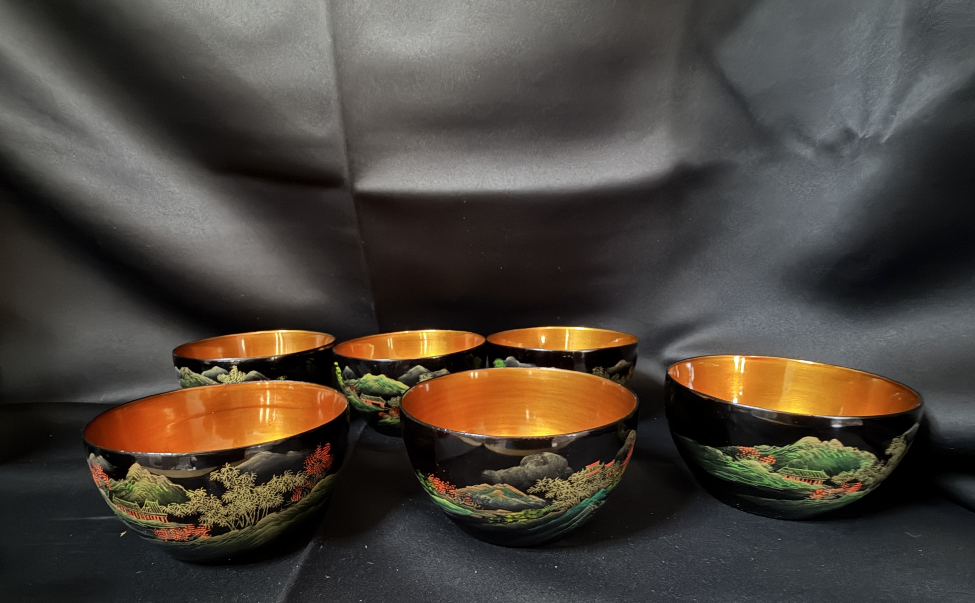 Japanese Lacquer Ware Tray Tea Set - image 2 of 12