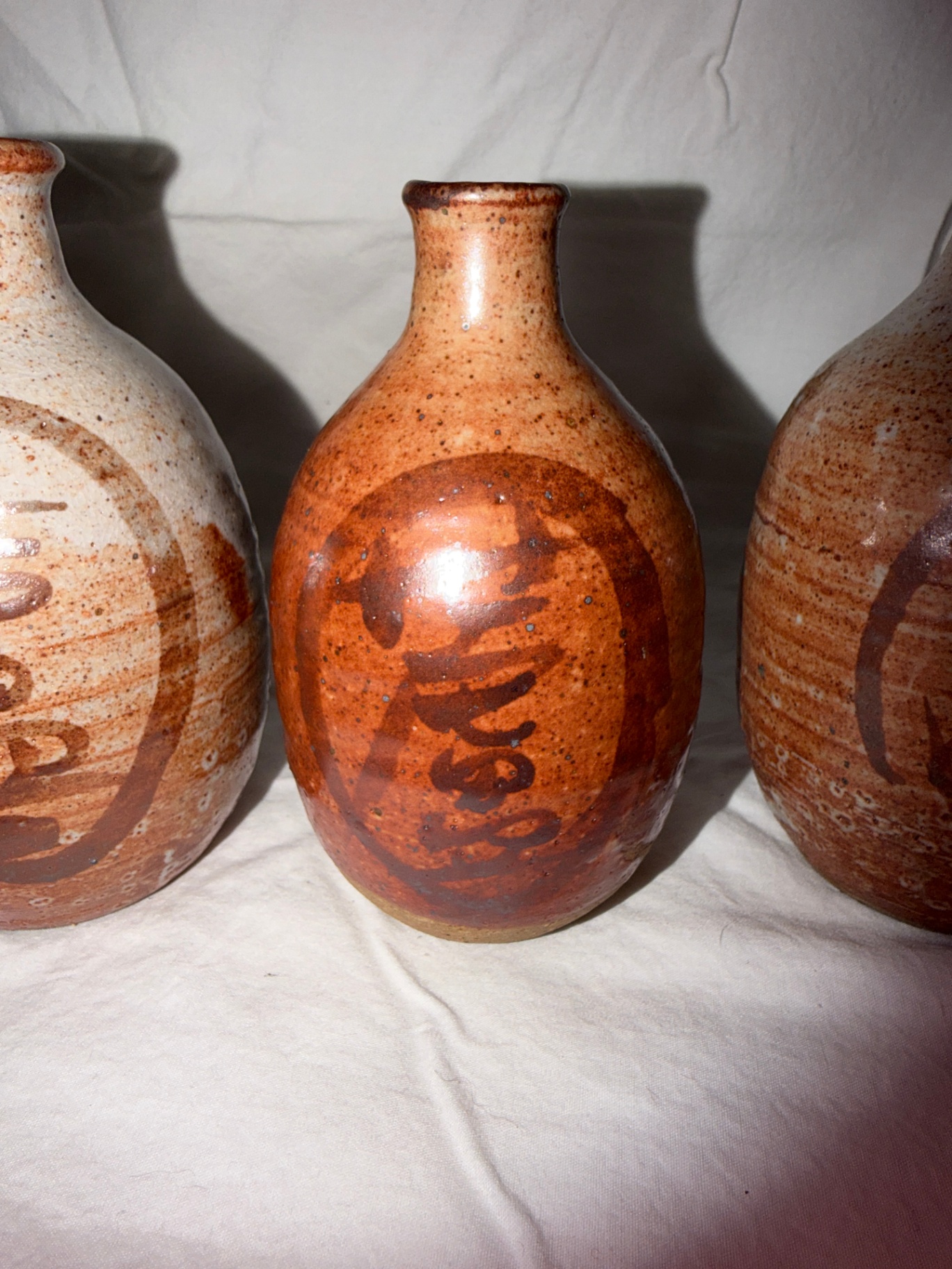 Antique, Handmade Japanese ceramic sake bottles - image 4 of 5