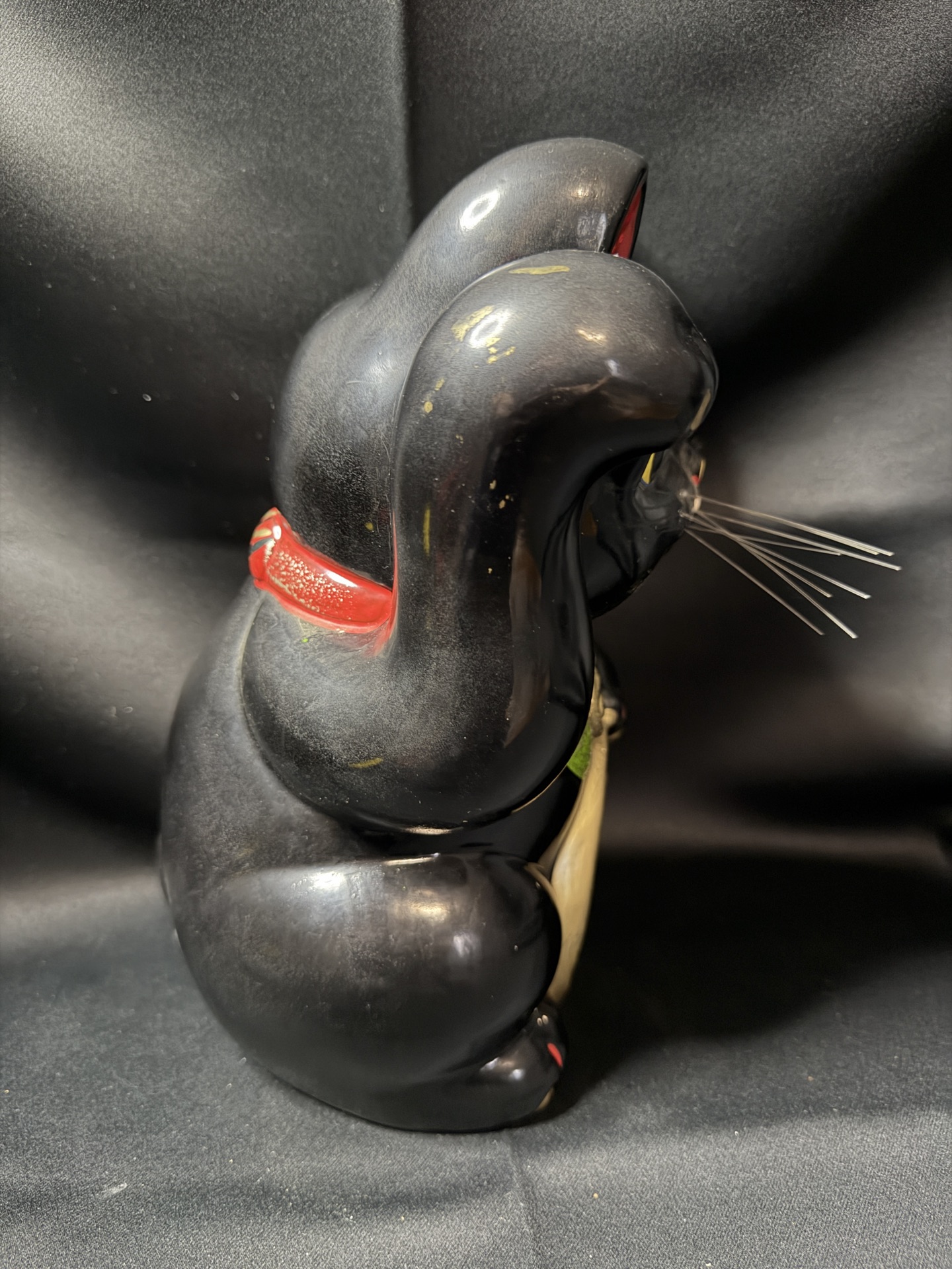 traditional Japanese Tokoname Ware Black Maneki-Neko (lucky cat) figurine/bank - image 5 of 7