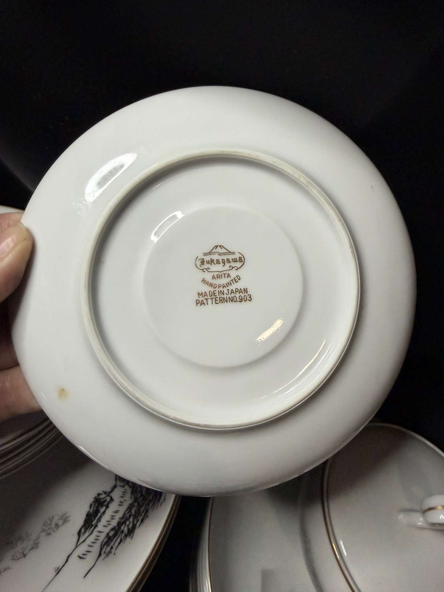 Vintage set of Fukagawa Arita Japanese porcelain dinnerware - image 10 of 13