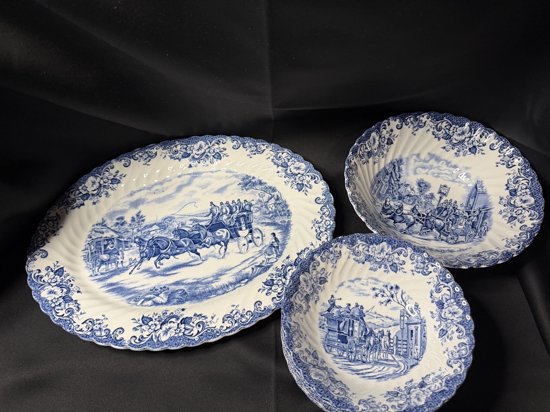 Vintage collectible set of 9 pieces from the "Coaching Scenes" series by Johnson Brothers - image 1 of 10