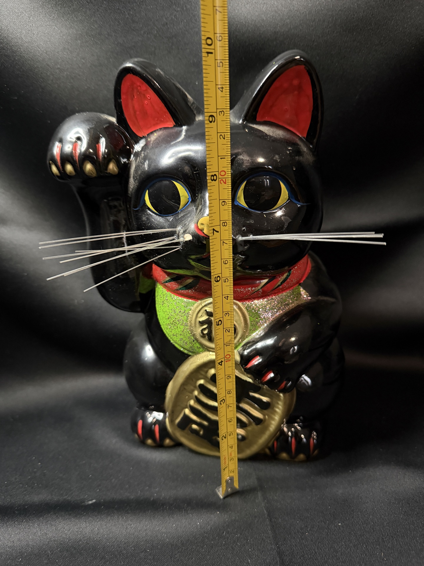 traditional Japanese Tokoname Ware Black Maneki-Neko (lucky cat) figurine/bank - image 7 of 7