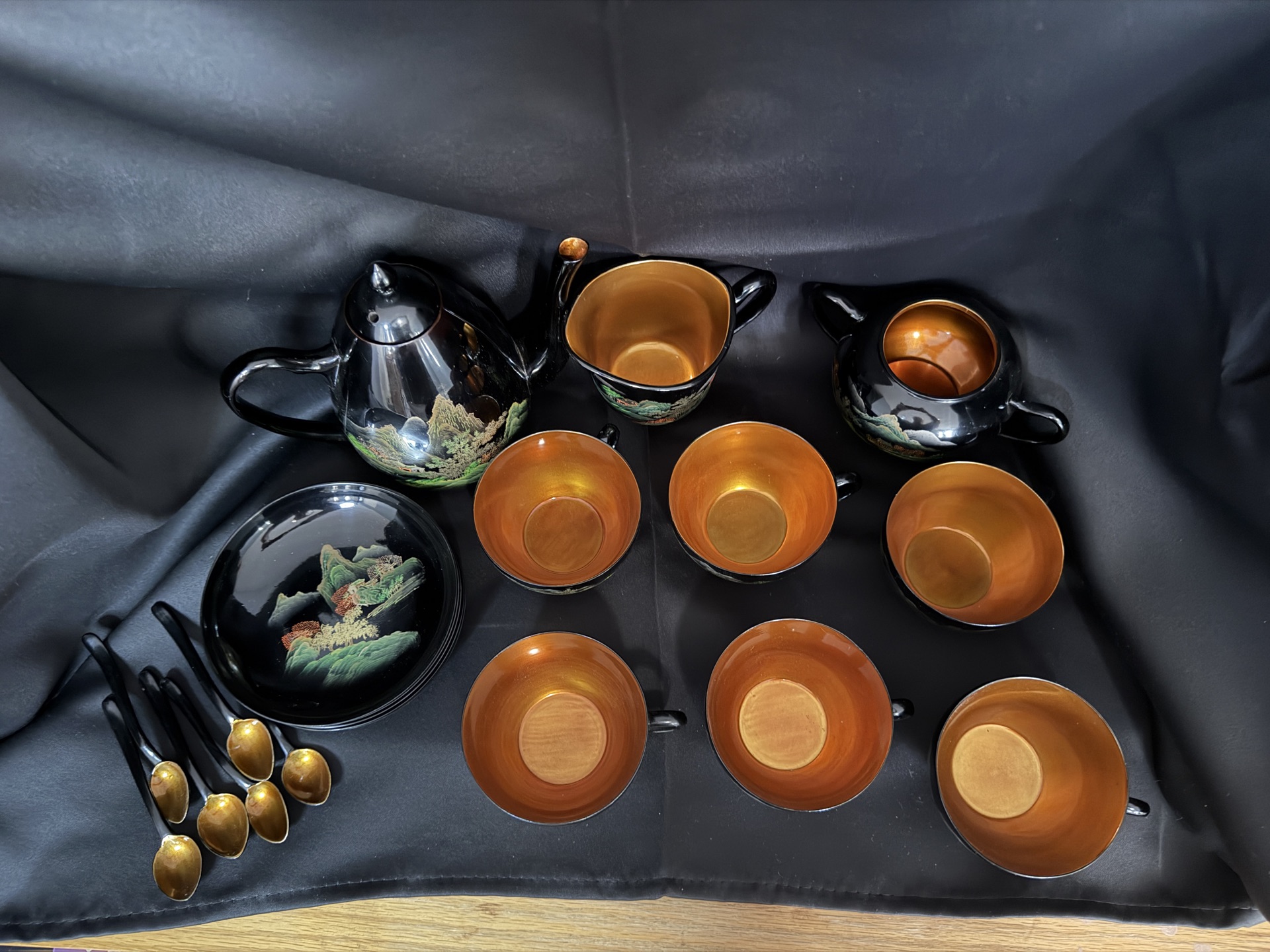 Japanese Lacquer Ware Tray Tea Set - image 12 of 12