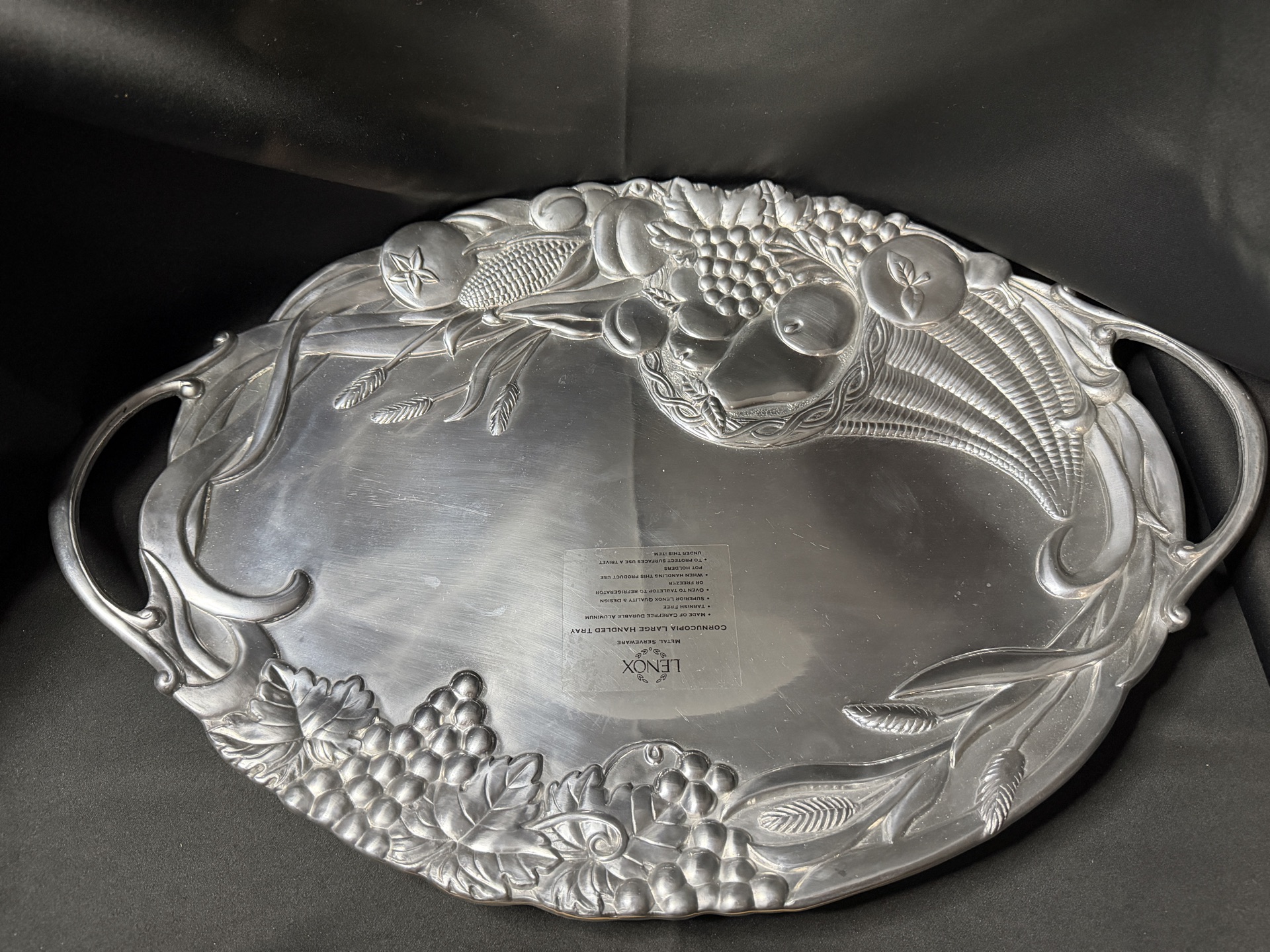 Lenox Cornucopia Large Handled Metal Serving Tray. - image 1 of 6