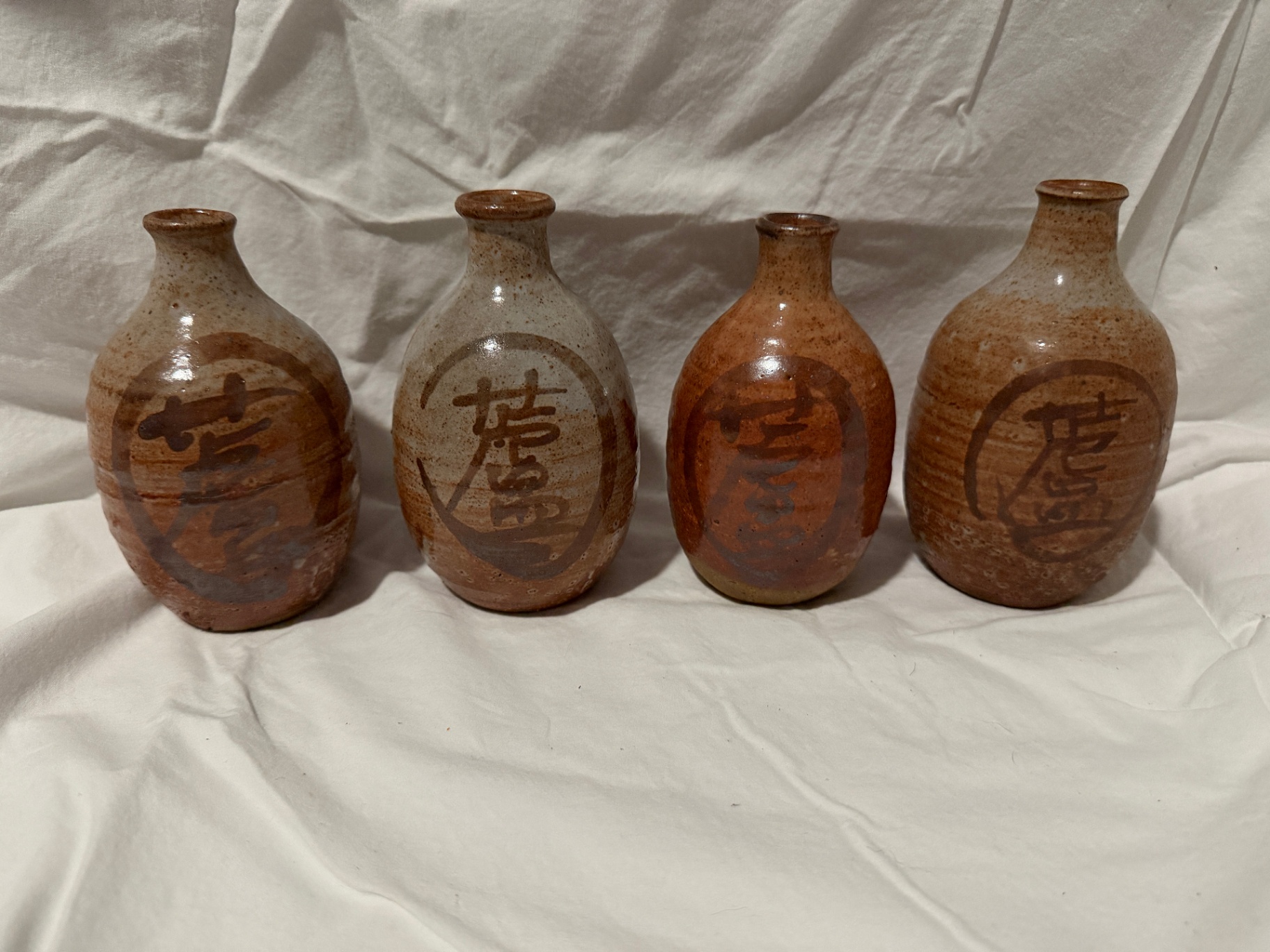 Antique, Handmade Japanese ceramic sake bottles - image 1 of 5