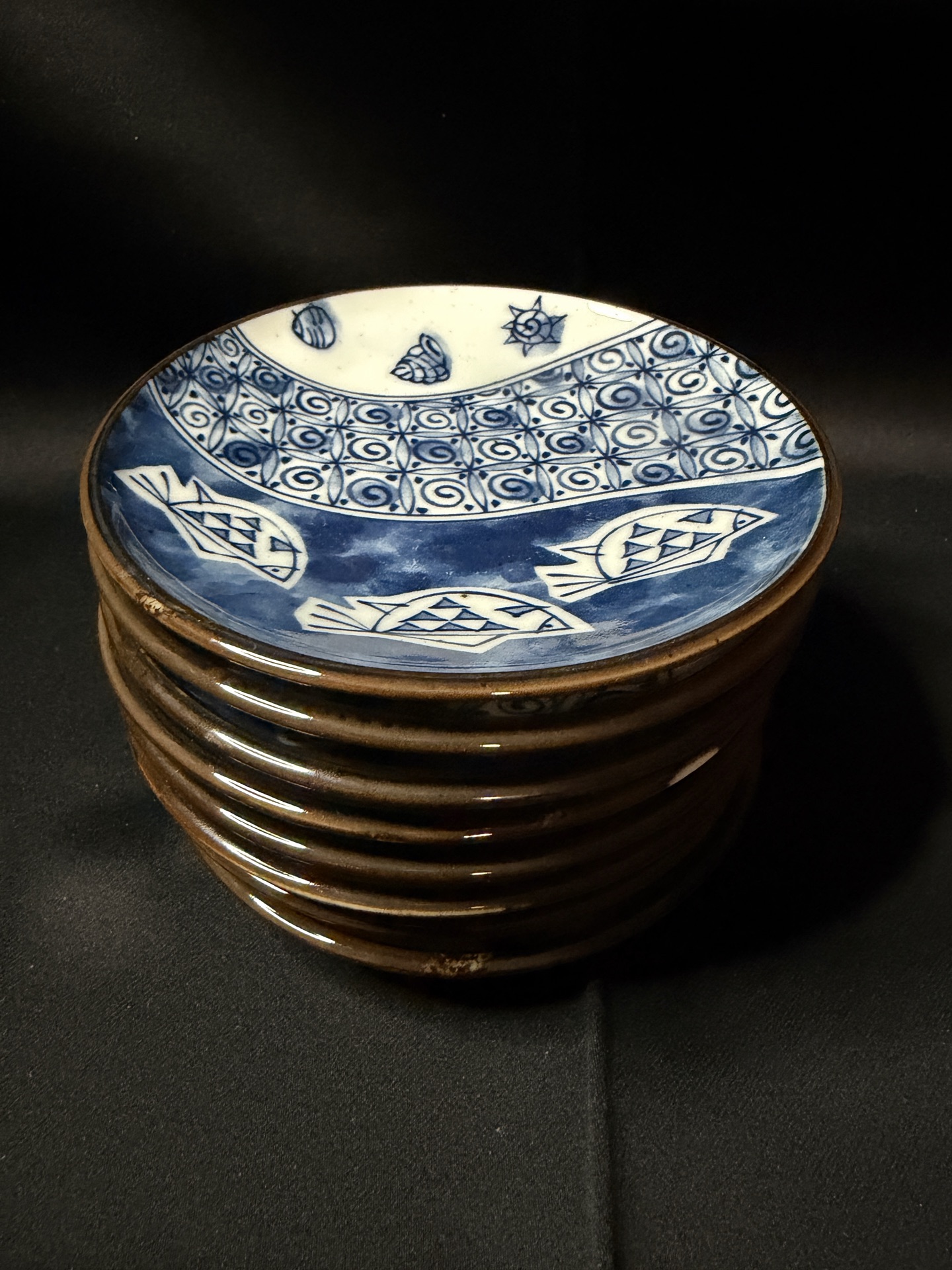 8 - Vintage Mino Ware Fish Plates - image 1 of 4