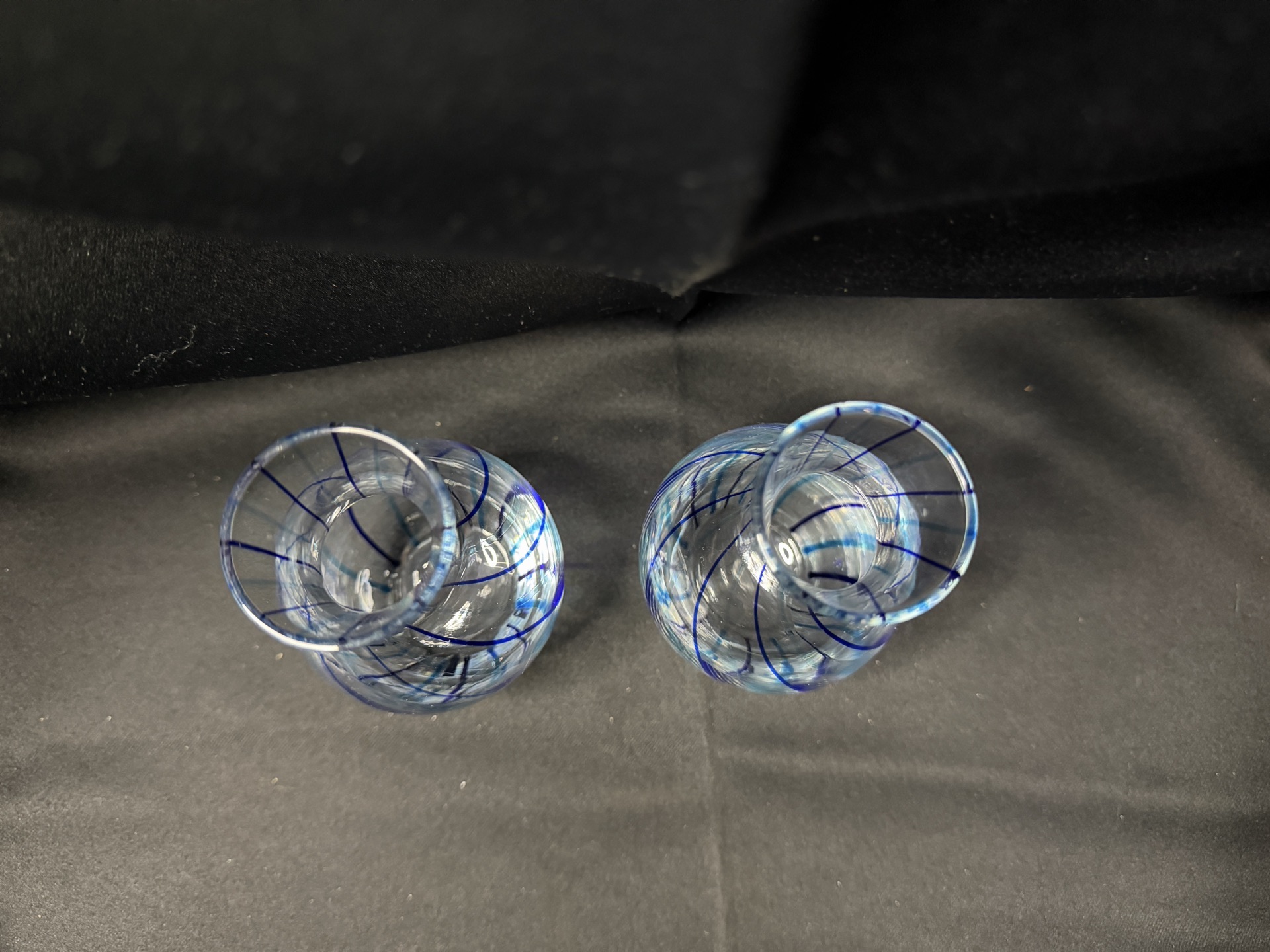 2- hand-blown art glass sake bottles or small vases - image 3 of 4