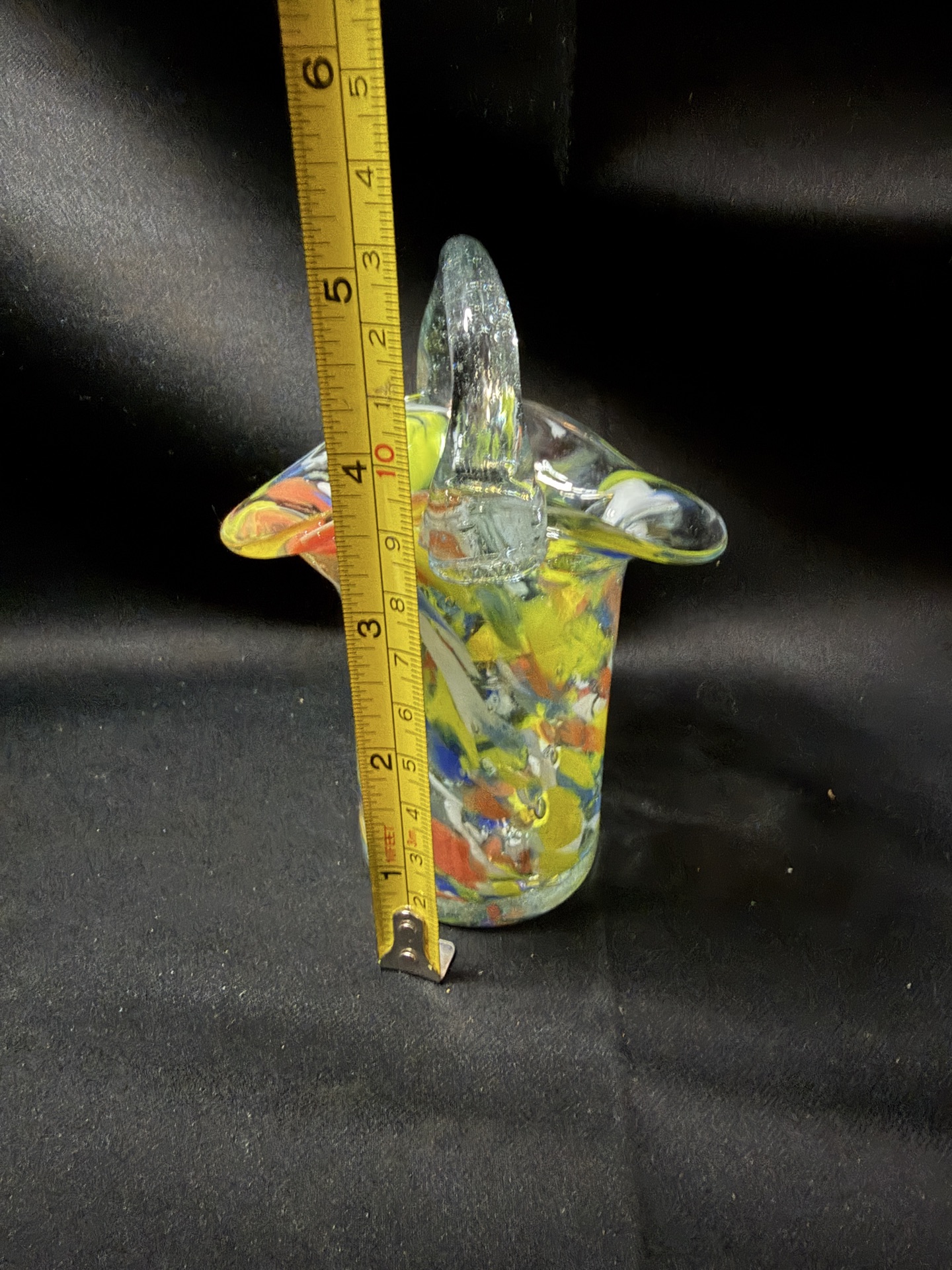 vintage 1950s hand-blown art glass posy basket - image 5 of 5