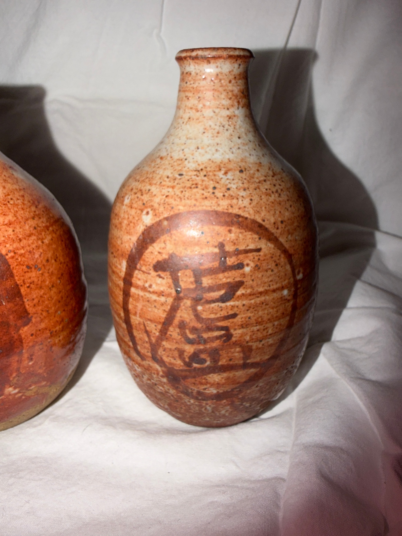 Antique, Handmade Japanese ceramic sake bottles - image 5 of 5