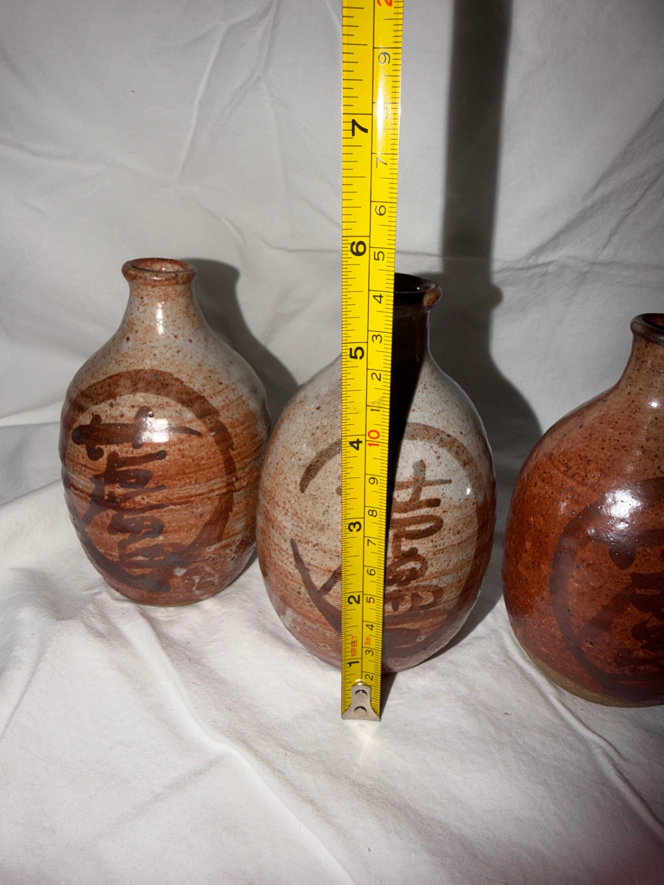 Antique, Handmade Japanese ceramic sake bottles - image 3 of 5