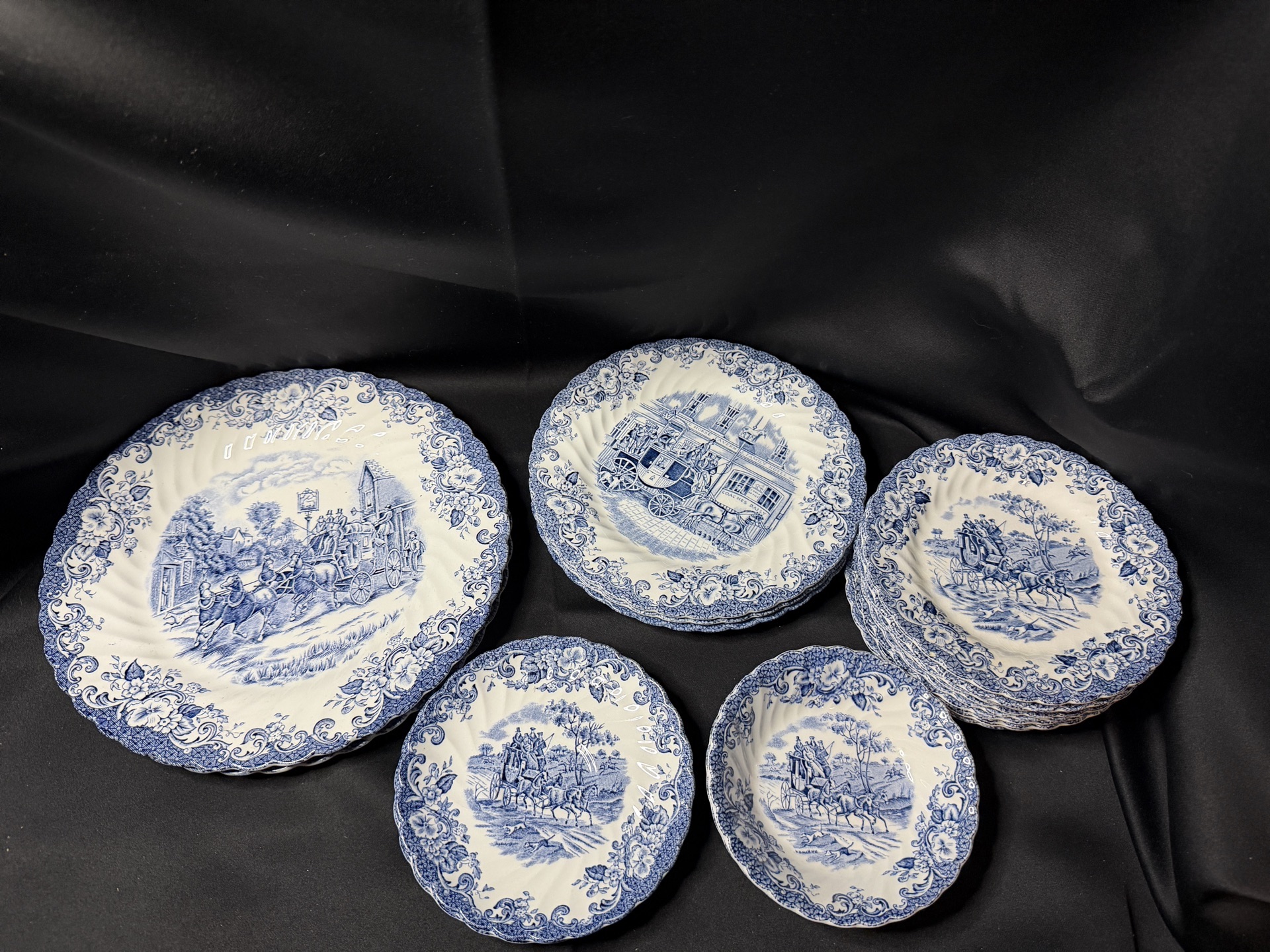 Vintage 18 pc dinner set from the "Coaching Scenes" series by Johnson Brothers - image 1 of 11