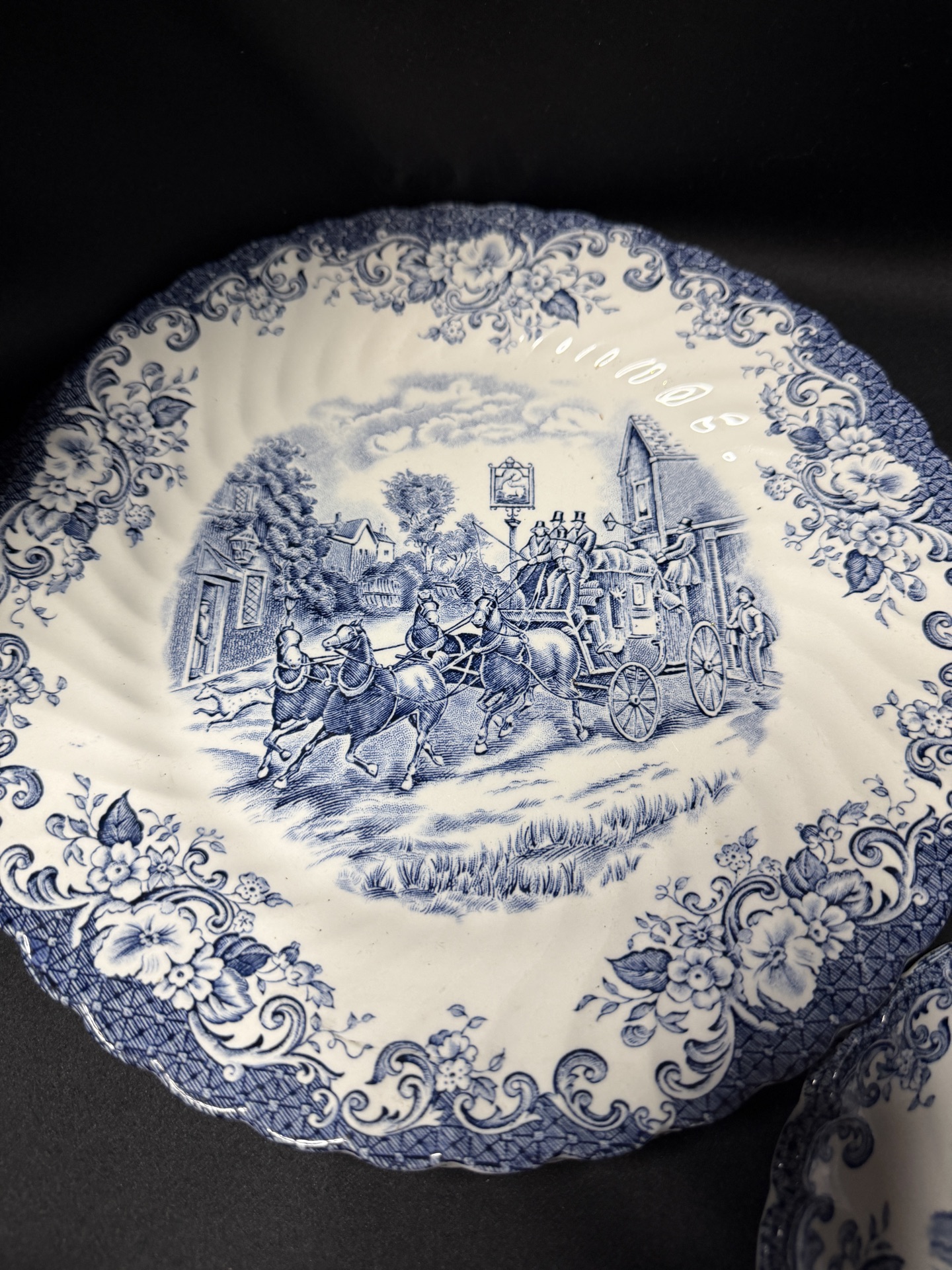 Vintage 18 pc dinner set from the "Coaching Scenes" series by Johnson Brothers - image 2 of 11