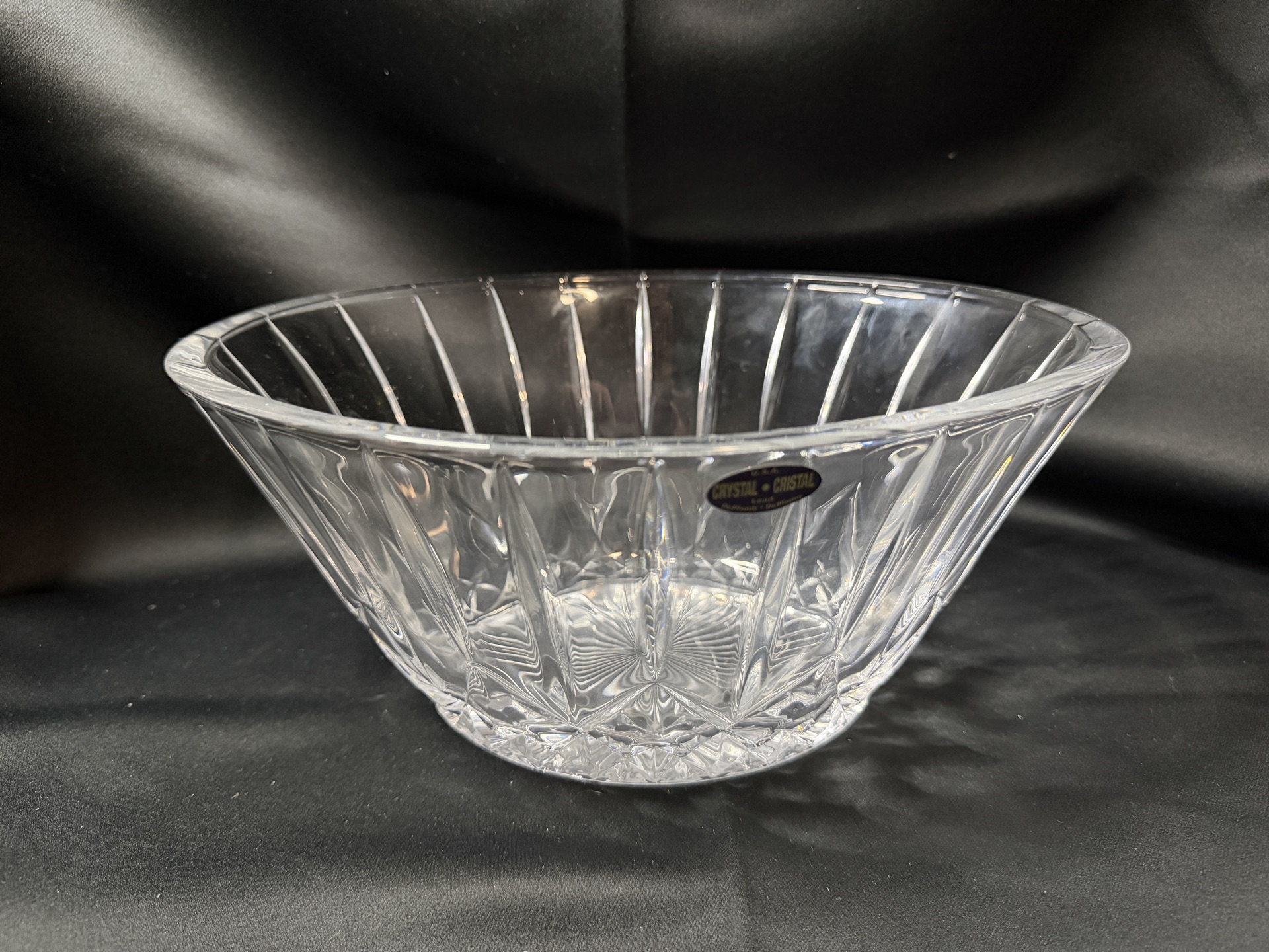St. George Lead Crystal Clear Glass Large Oval Bowl - image 1 of 6