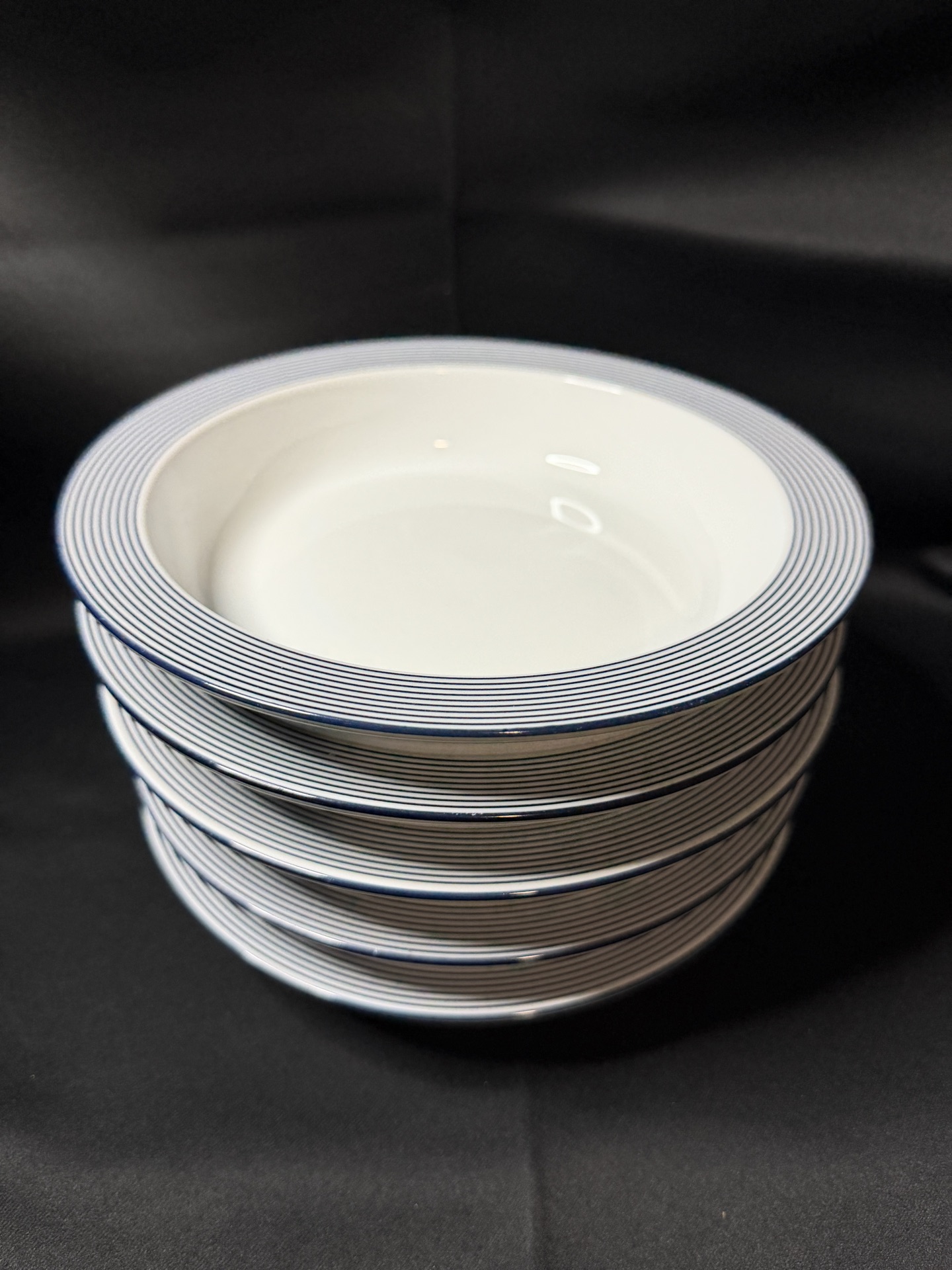 Set of 5 - Dansk Ringsted Blue rimmed soup bowl - image 1 of 5