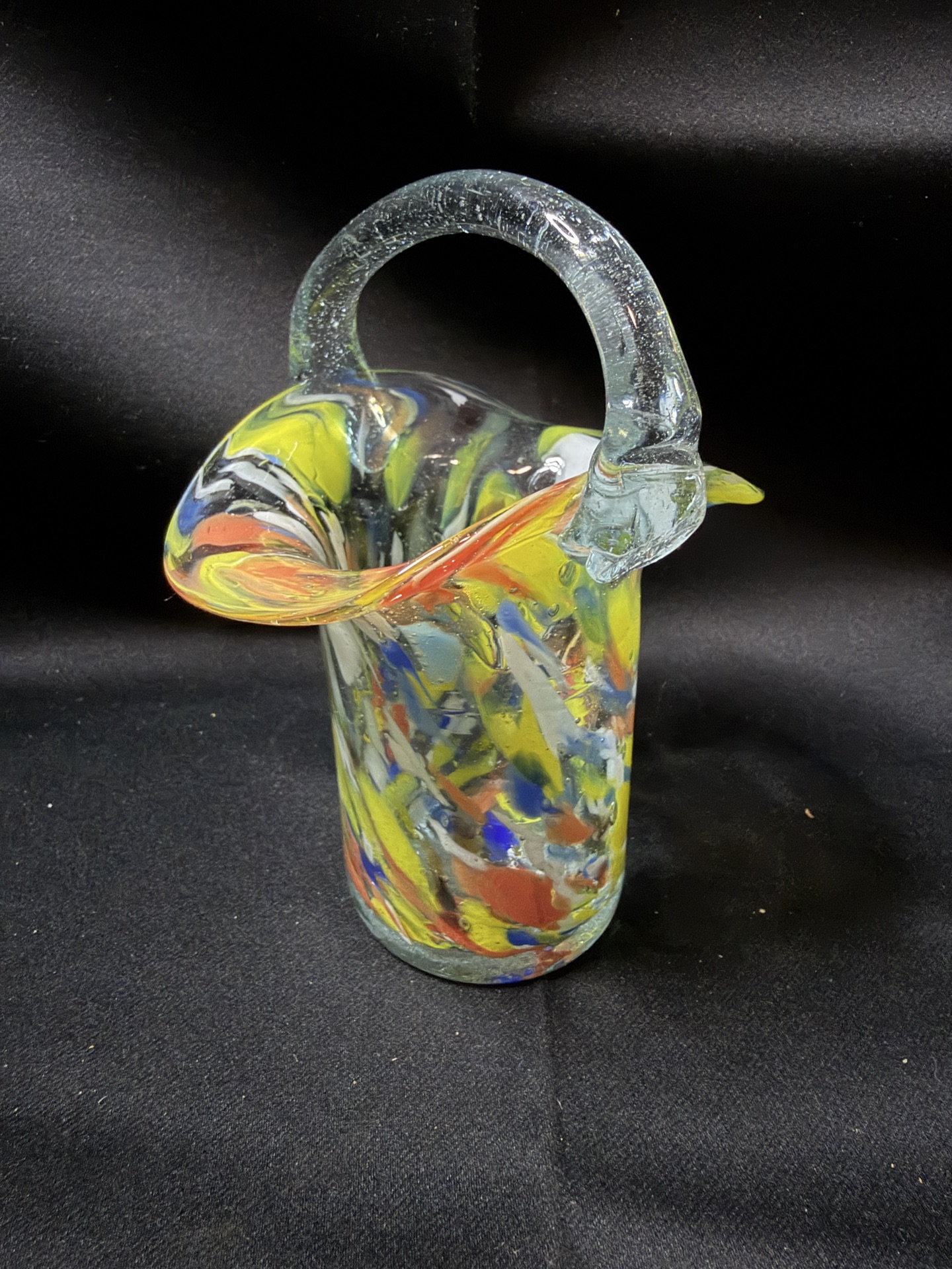vintage 1950s hand-blown art glass posy basket - image 2 of 5