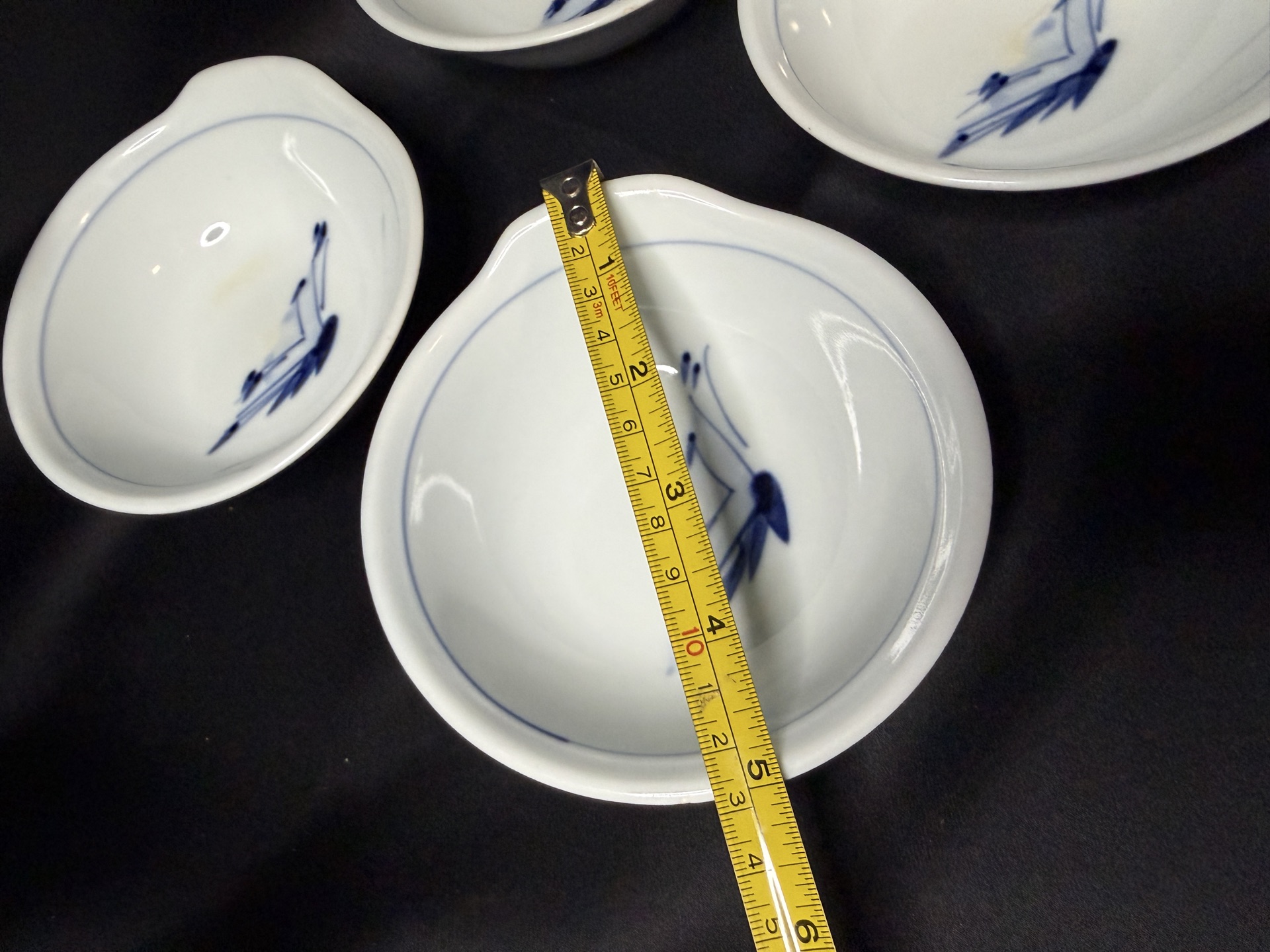 Set of 4 vintage Japanese white porcelain dishes - image 3 of 6