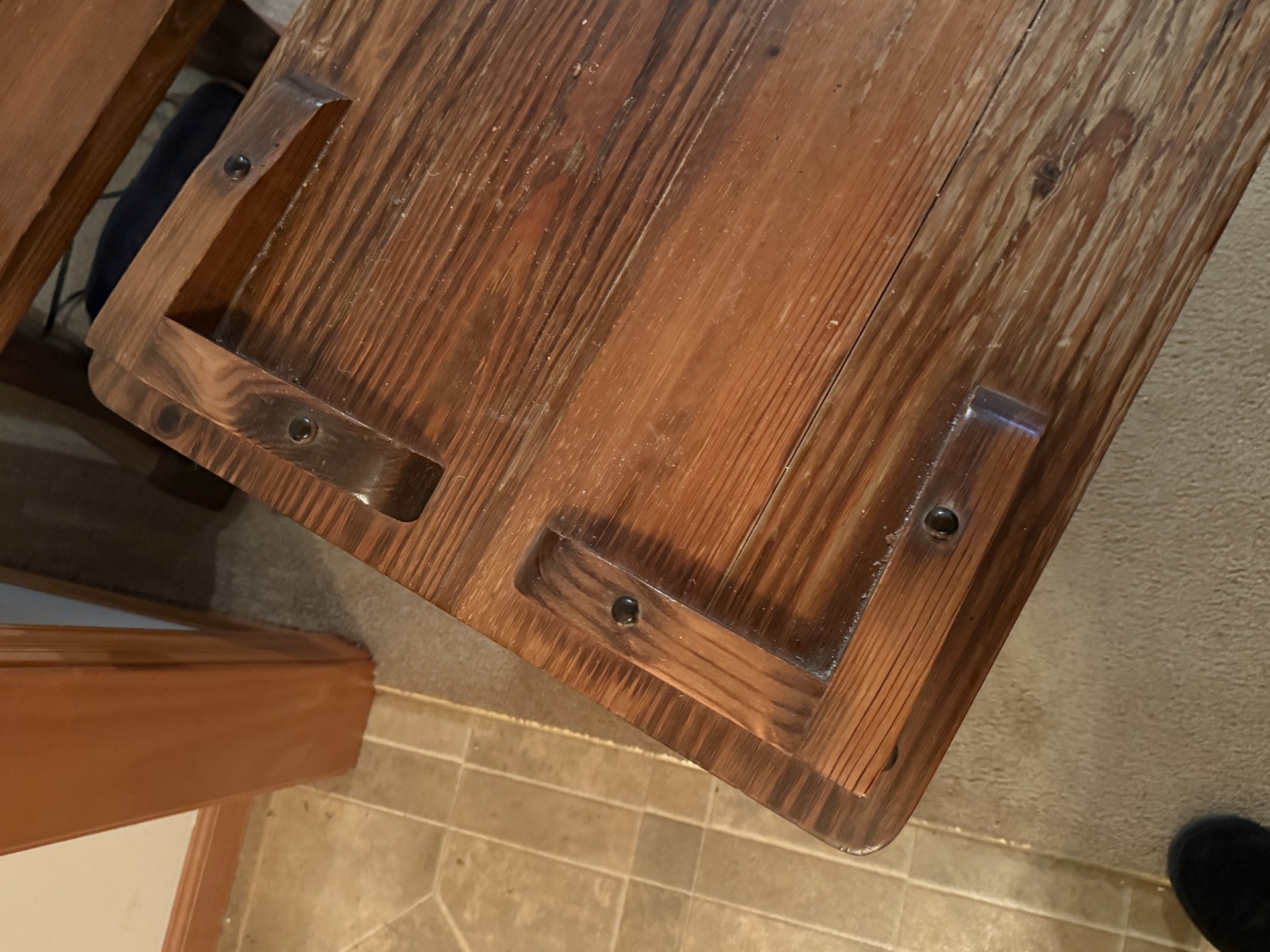 Pair of rustic wooden end tables - image 7 of 8