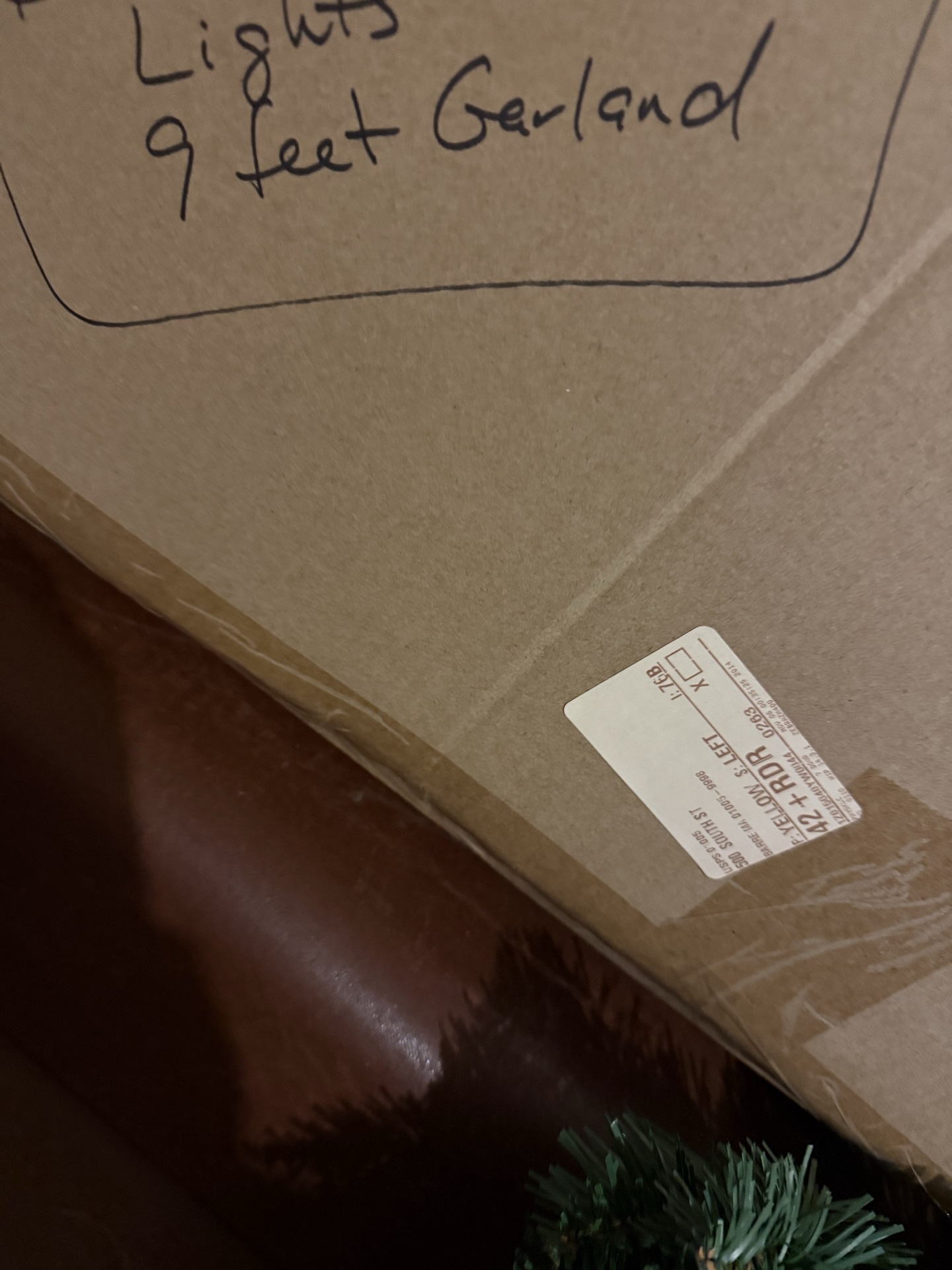 Green artificial garland with lights and storage boxes - image 3 of 5