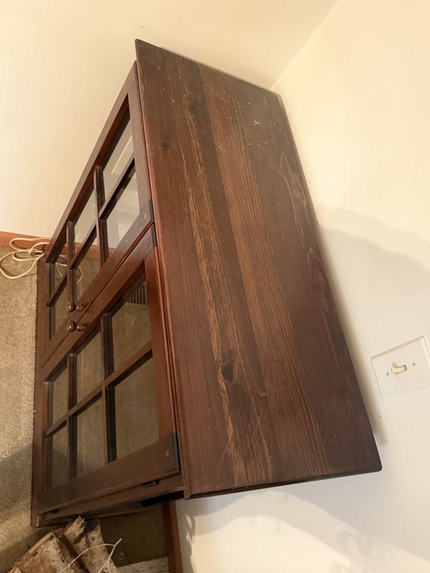 Two-door mahogany glass-front display cabinet - image 1 of 6