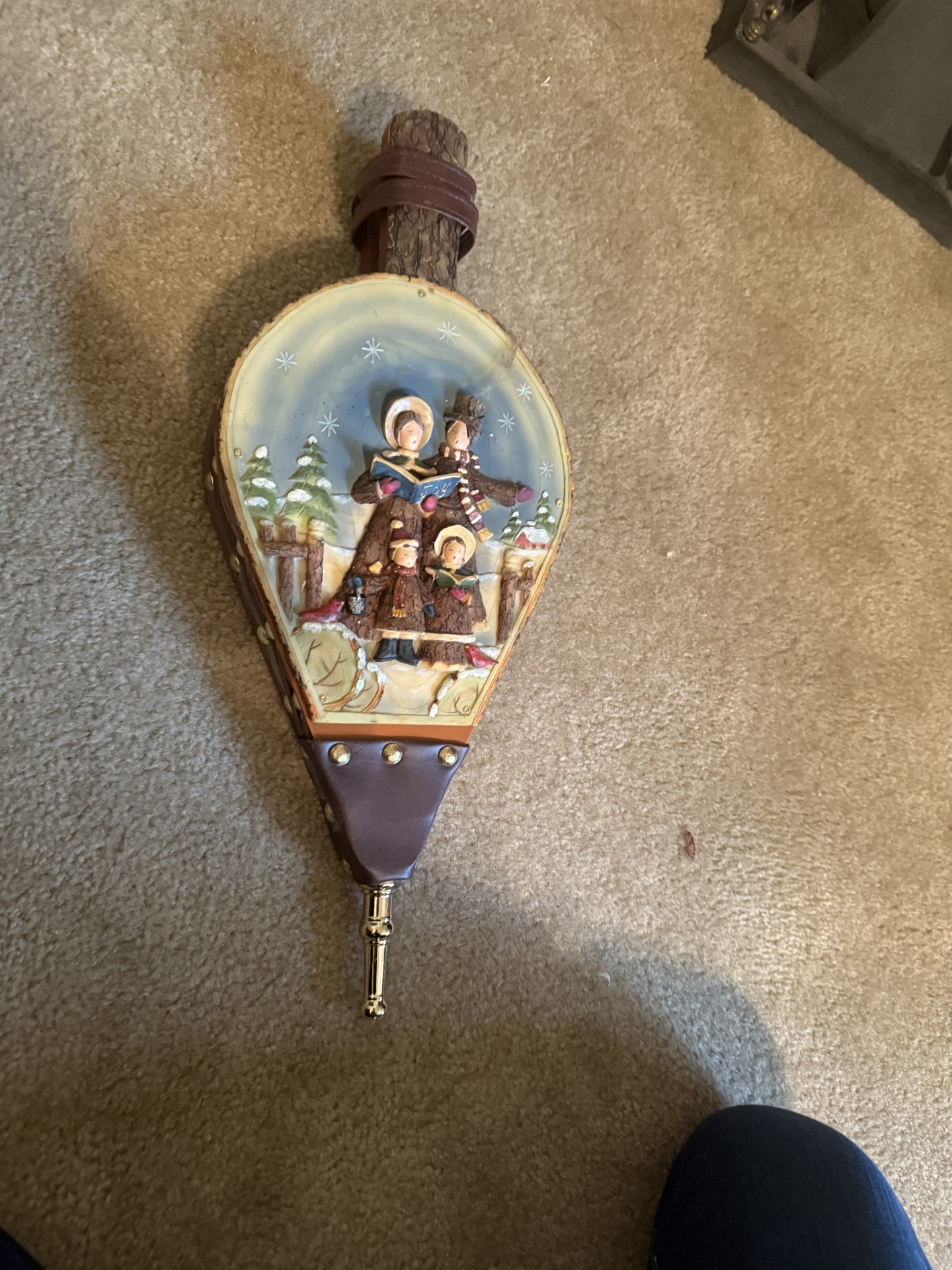 Birch log bundle with fireplace tools and vintage decorations - image 3 of 13