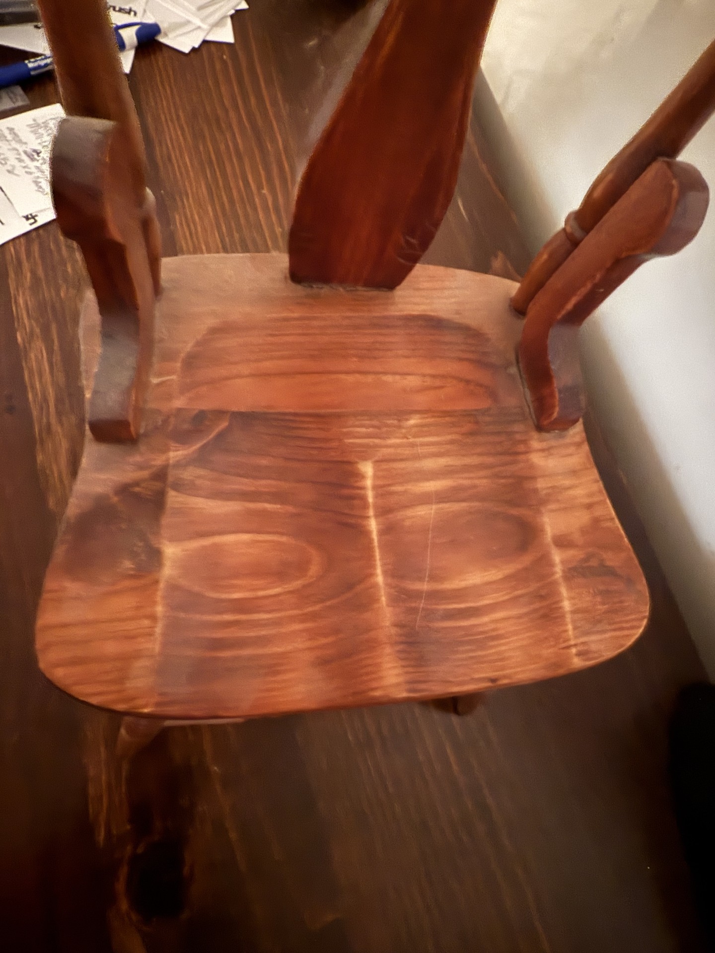 Miniature pressed-back wooden chair - image 8 of 11