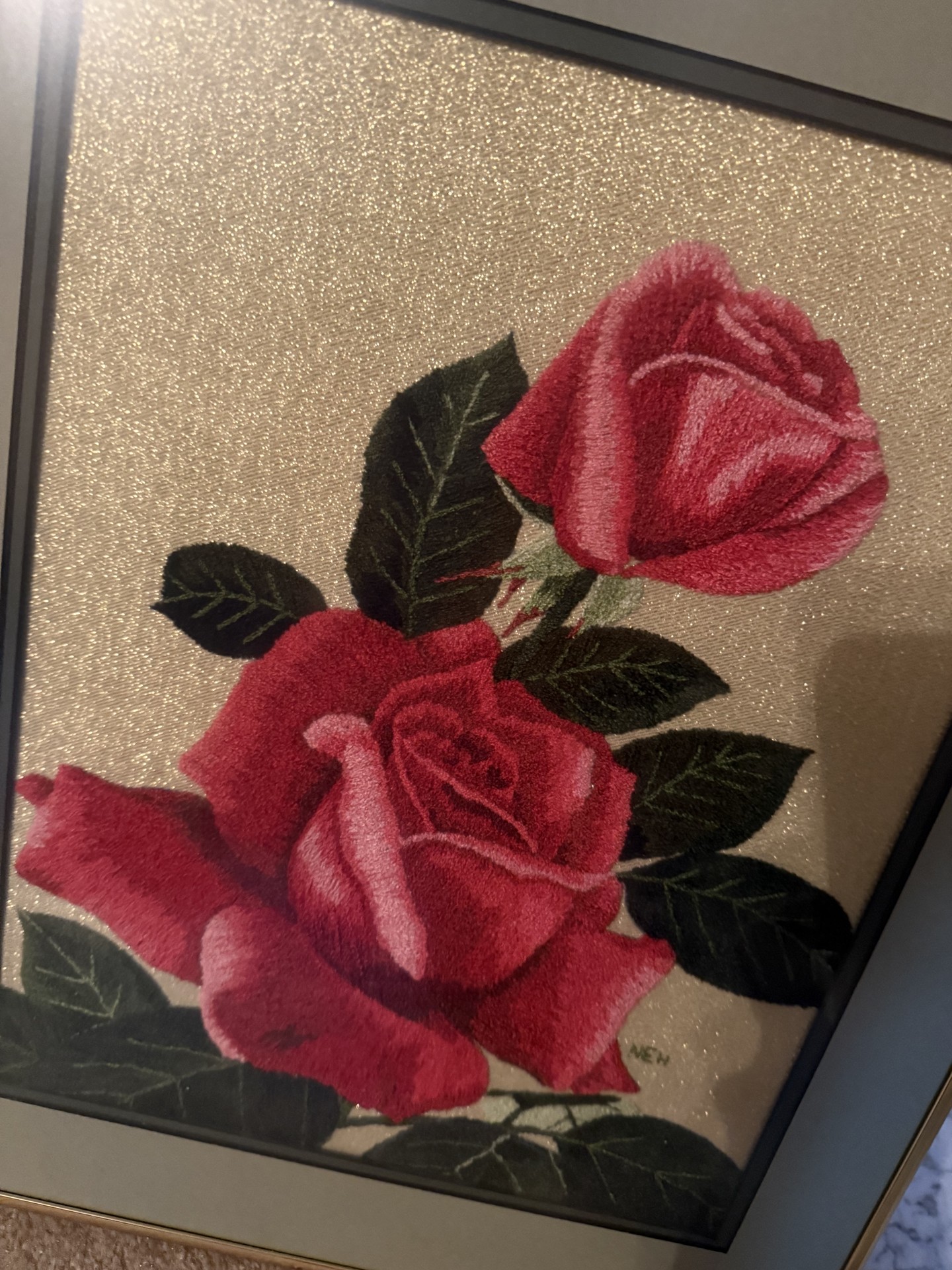 Framed Red Rose Artwork - image 2 of 12