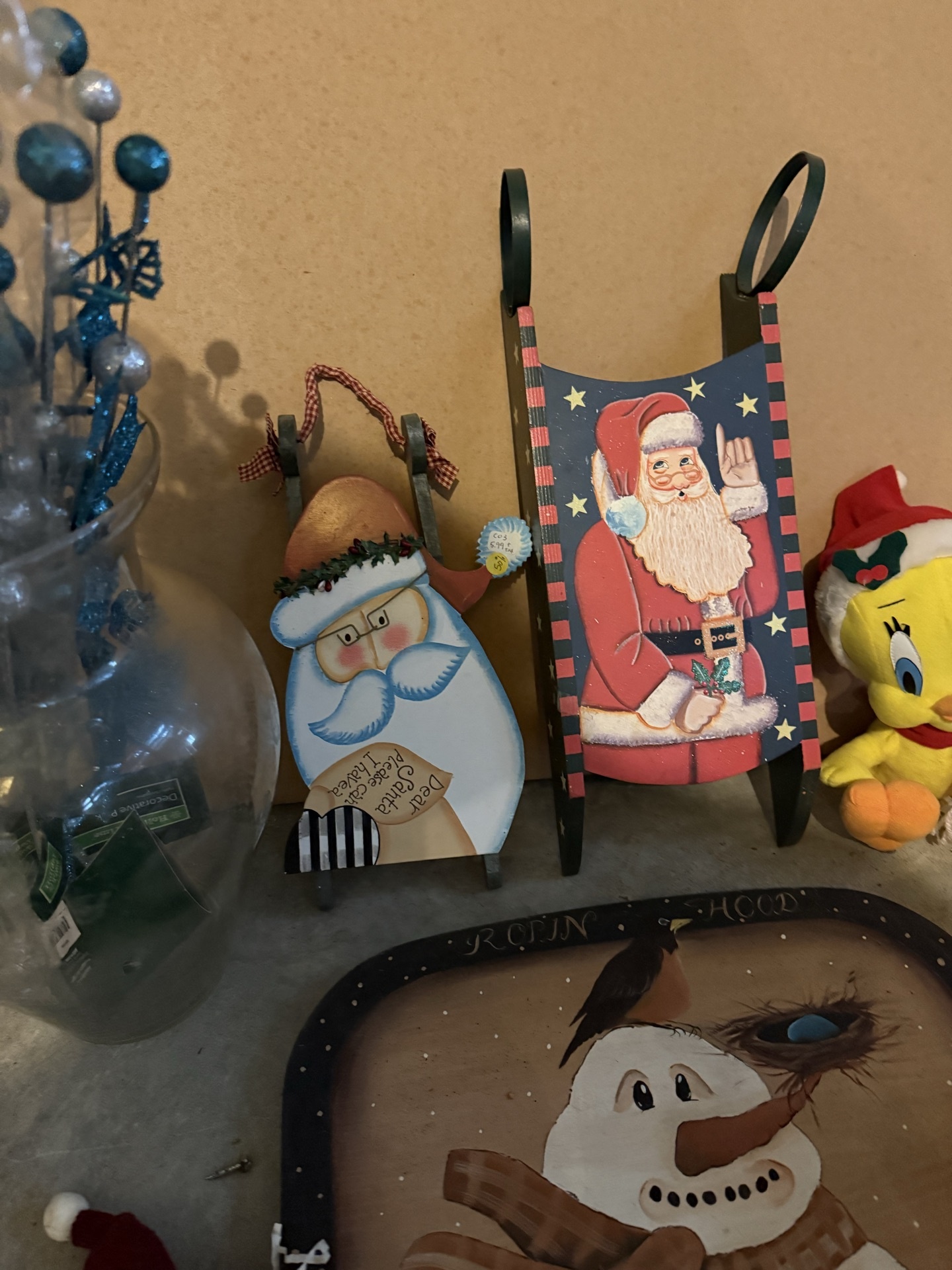 Assorted Christmas decorations and holiday plush characters - image 5 of 8